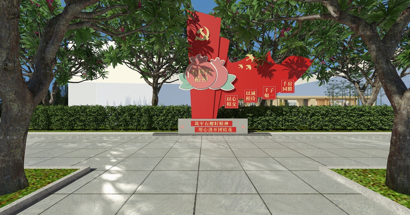 新中式现代景观雕塑3D模型下载【ID:1192293499】