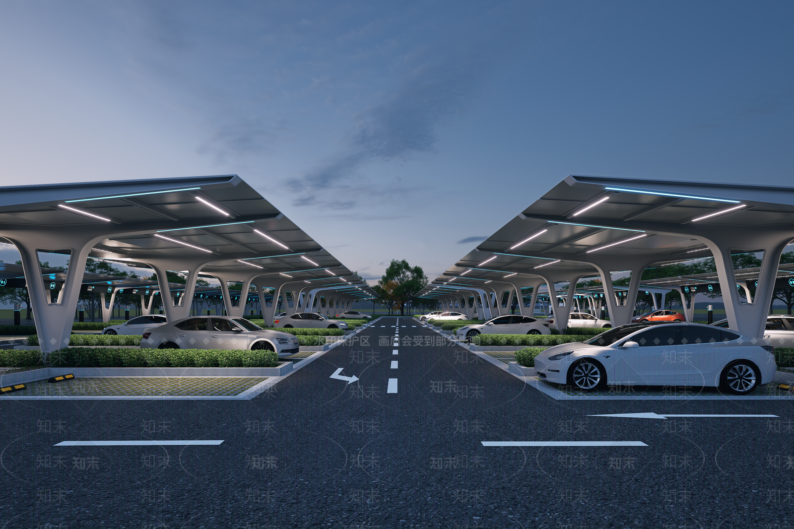 现代办公景观SU模型下载【ID:1192295642】