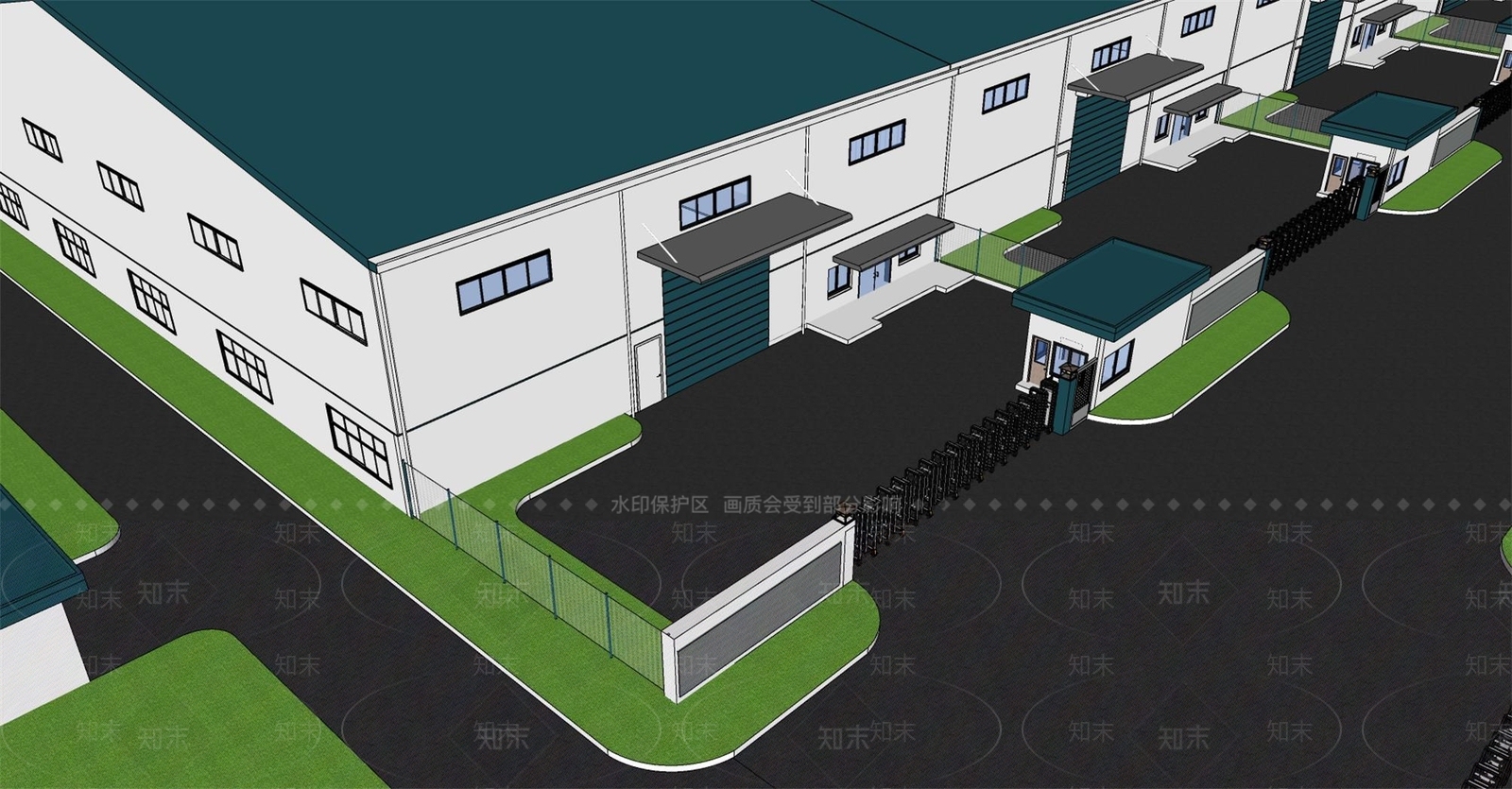 现代厂房SU模型下载【ID:1192298739】