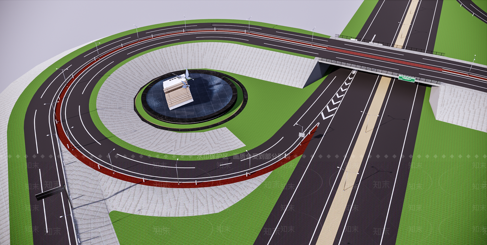 现代道路SU模型下载【ID:1192300081】