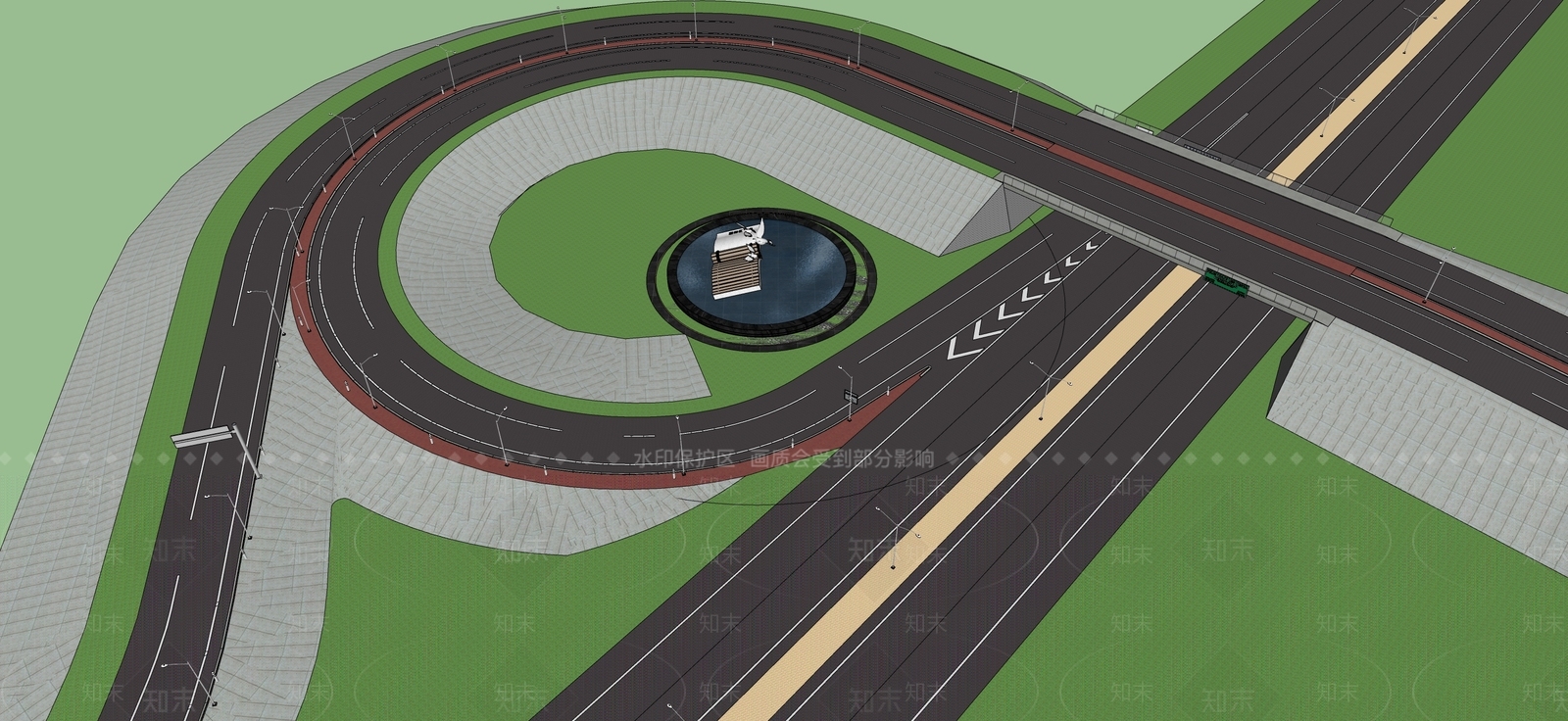 现代道路SU模型下载【ID:1192300081】