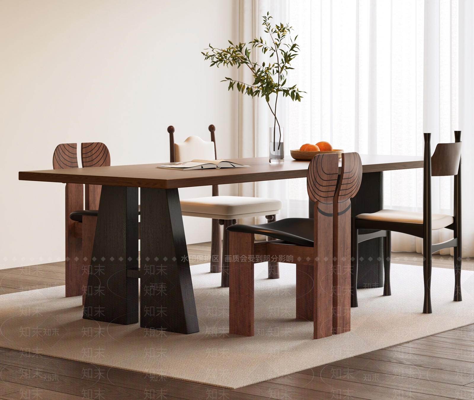 法式中古餐桌椅3D模型下载【ID:1192304395】