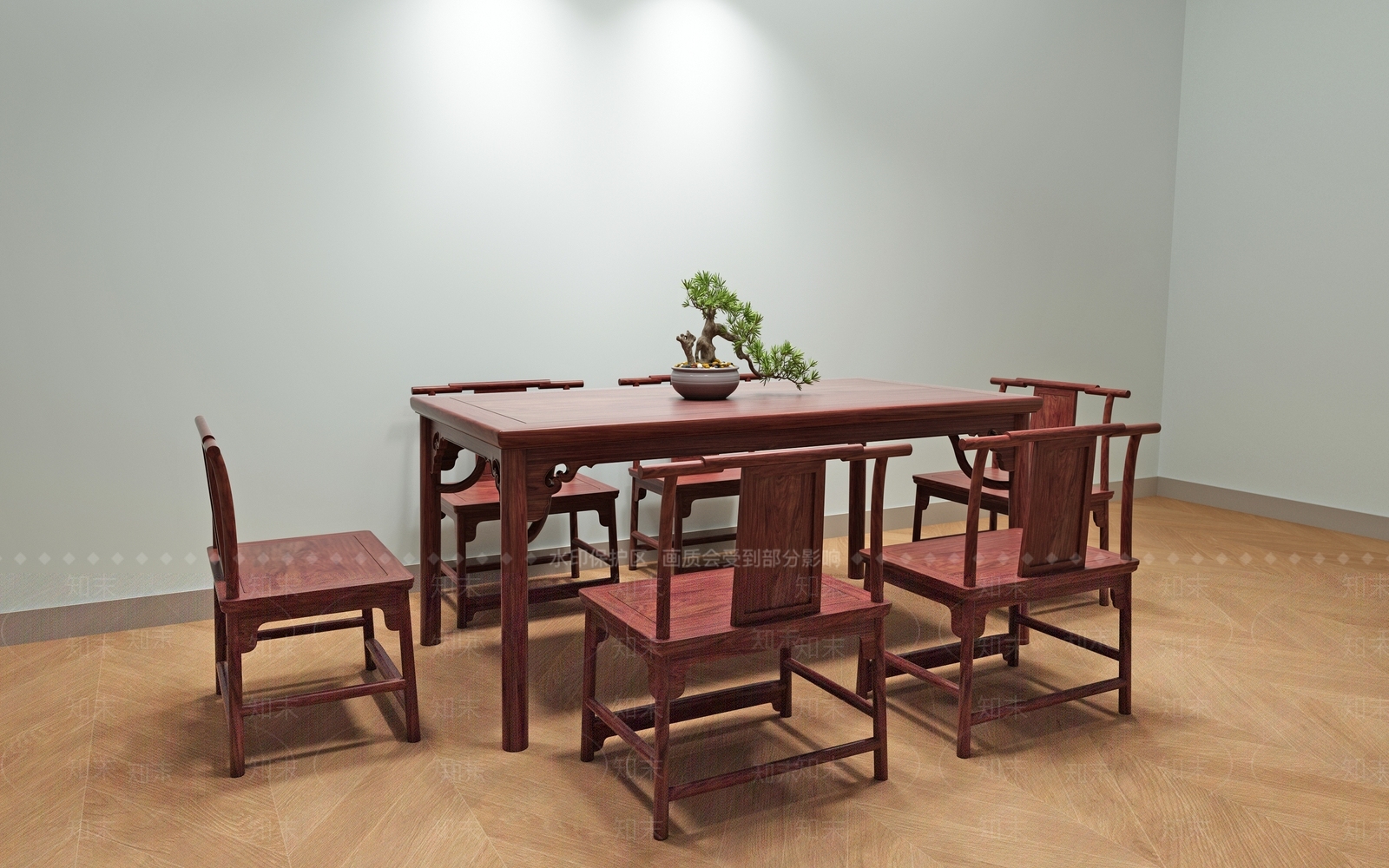 新中式中式餐桌3D模型下载【ID:1192305985】