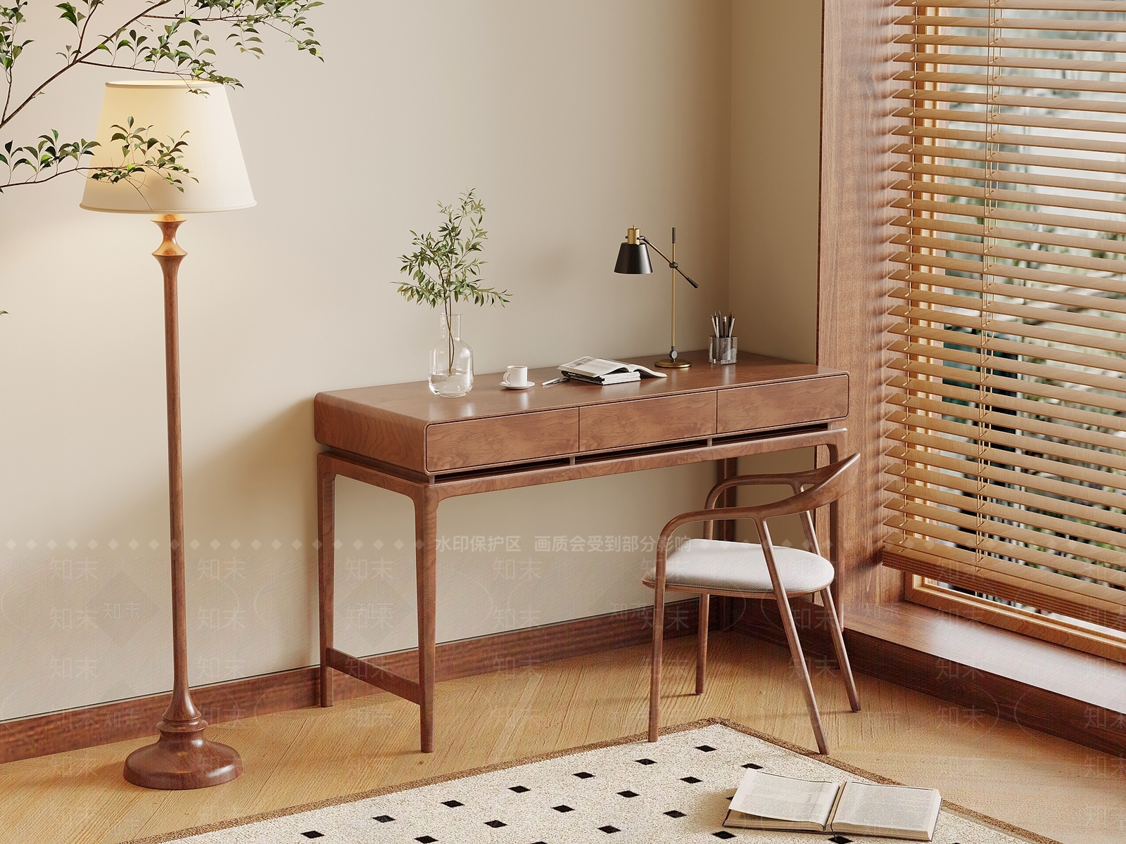 中古书桌椅SU模型下载【ID:1192311372】