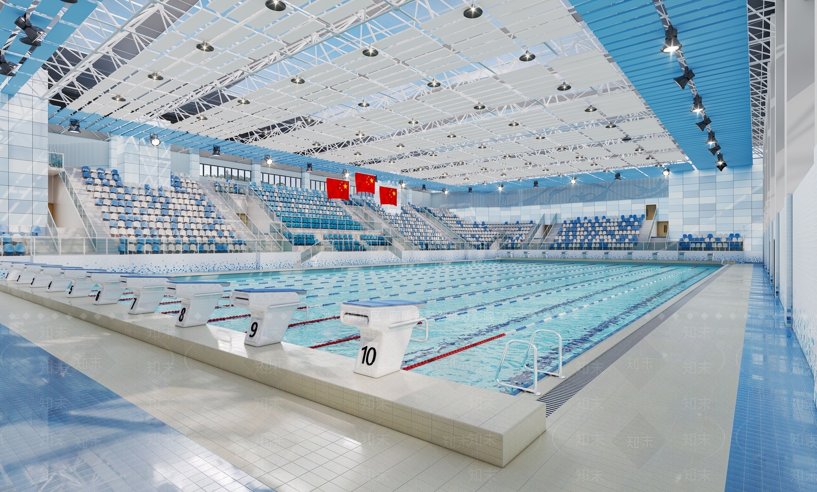 现代游泳馆3D模型下载【ID:1192316716】