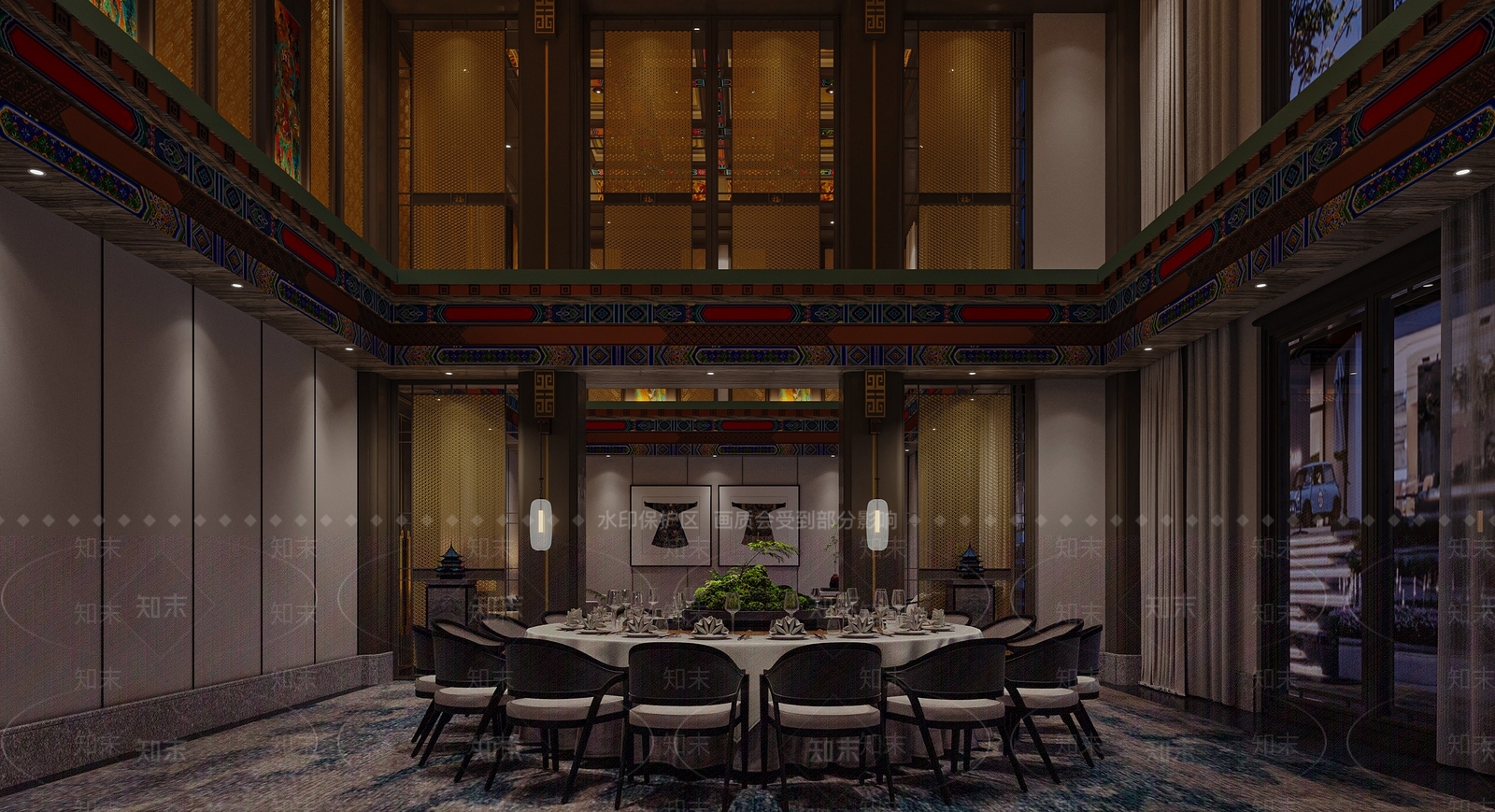 新中式包厢3D模型下载【ID:1192317790】