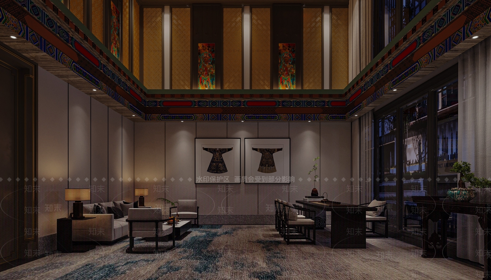 新中式包厢3D模型下载【ID:1192317790】