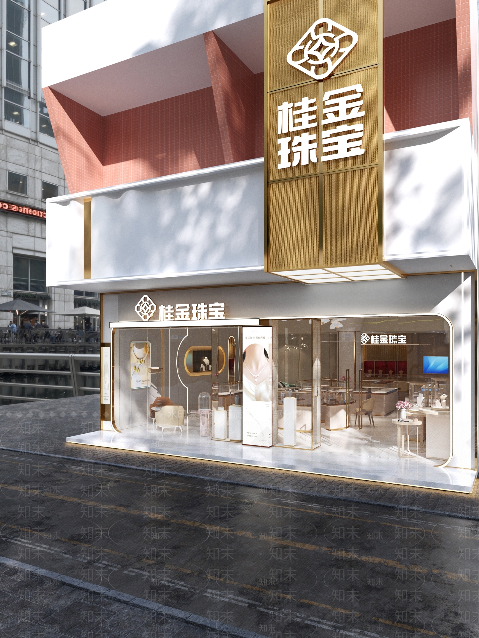 现代奶油珠宝店3D模型下载【ID:1192321032】