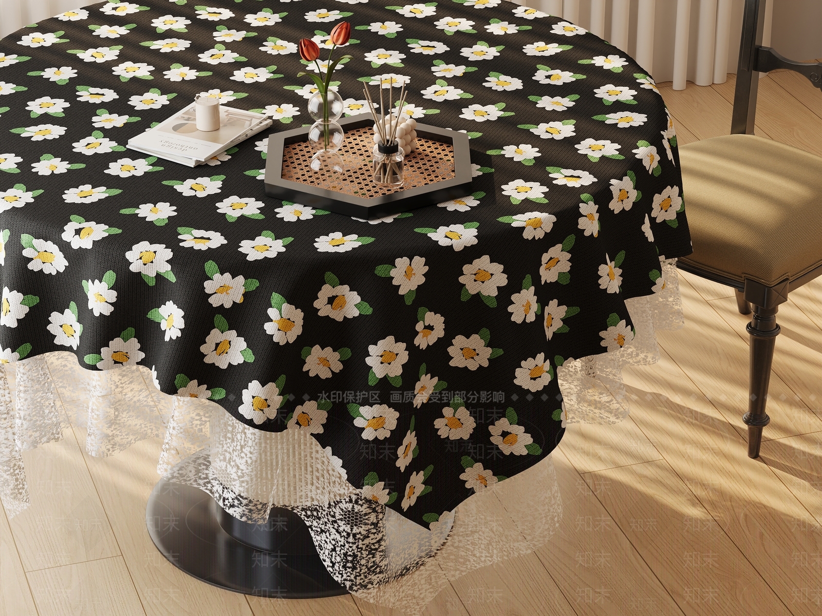 现代简约桌布3D模型下载【ID:1192321830】