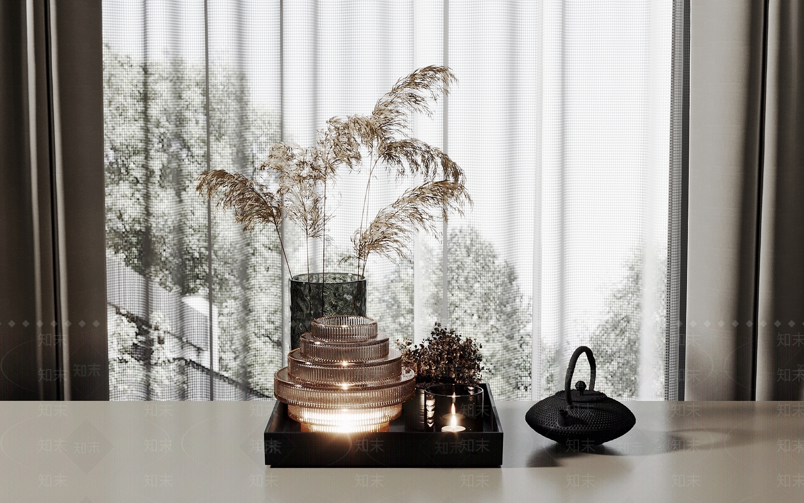 现代摆件组合3D模型下载【ID:1192322283】