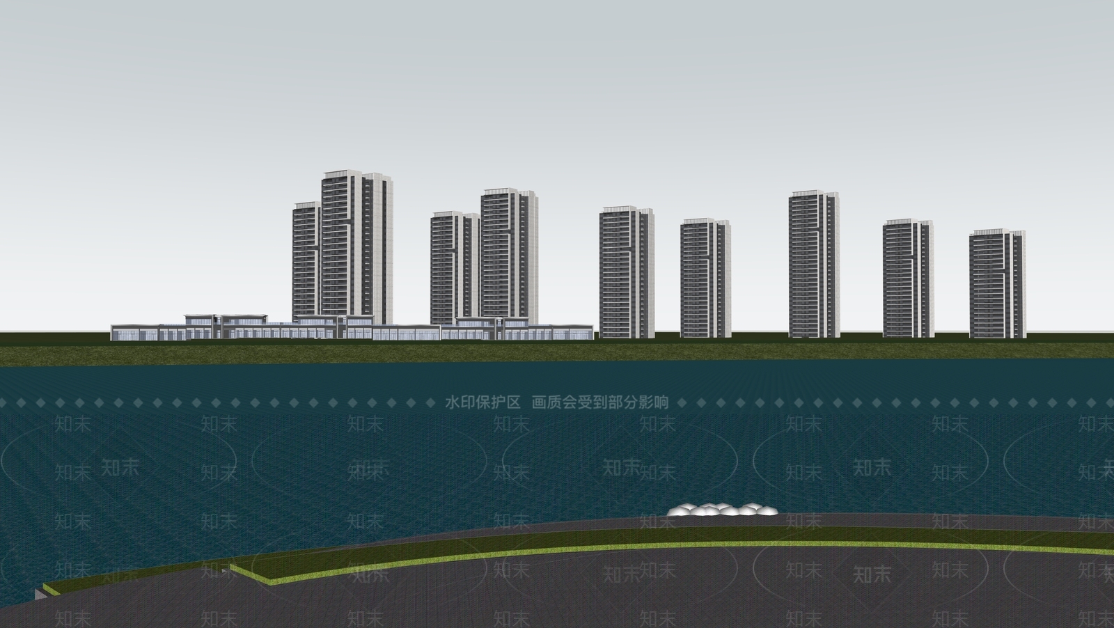 现代高层住宅SU模型下载【ID:1192324586】