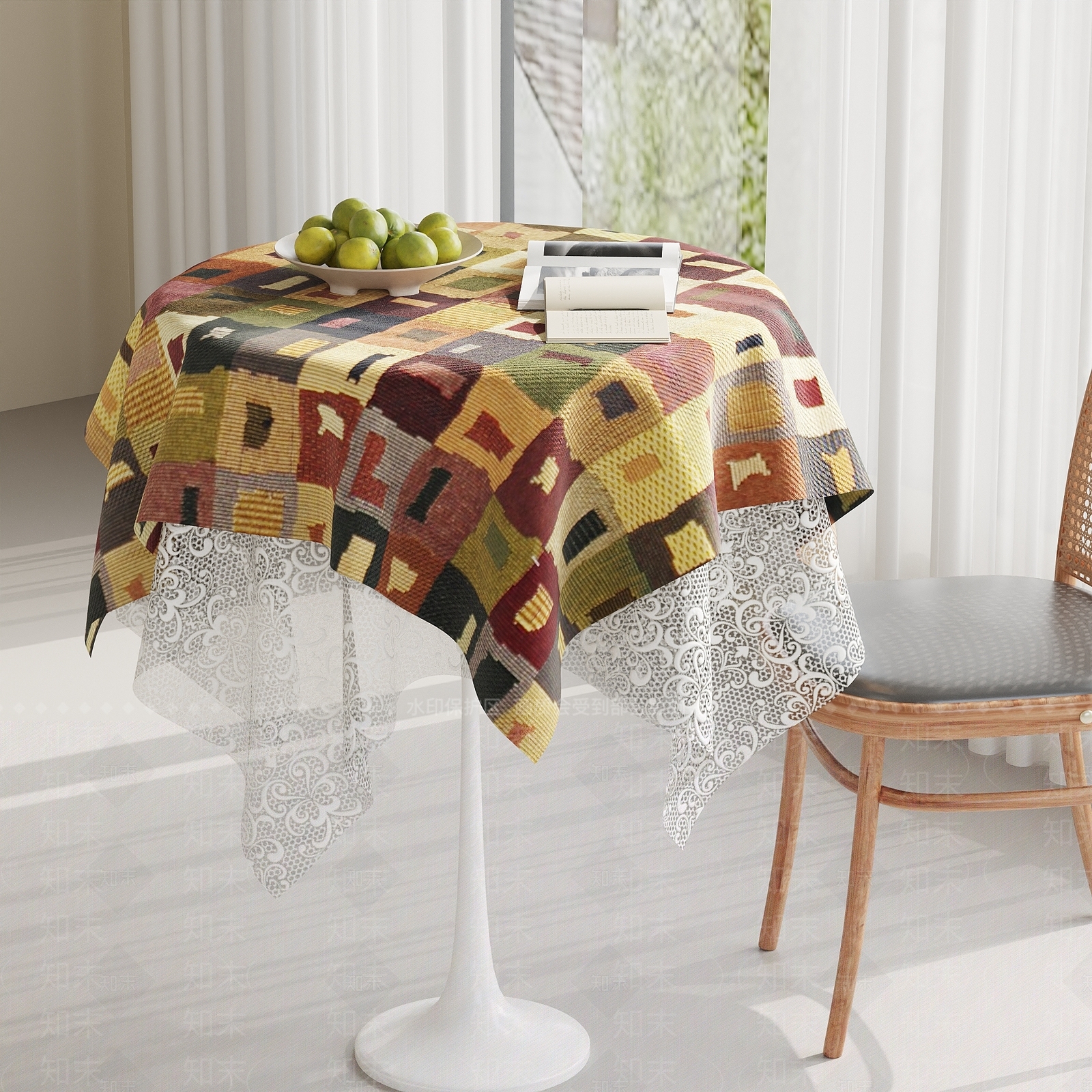 现代桌布3D模型下载【ID:1192326004】