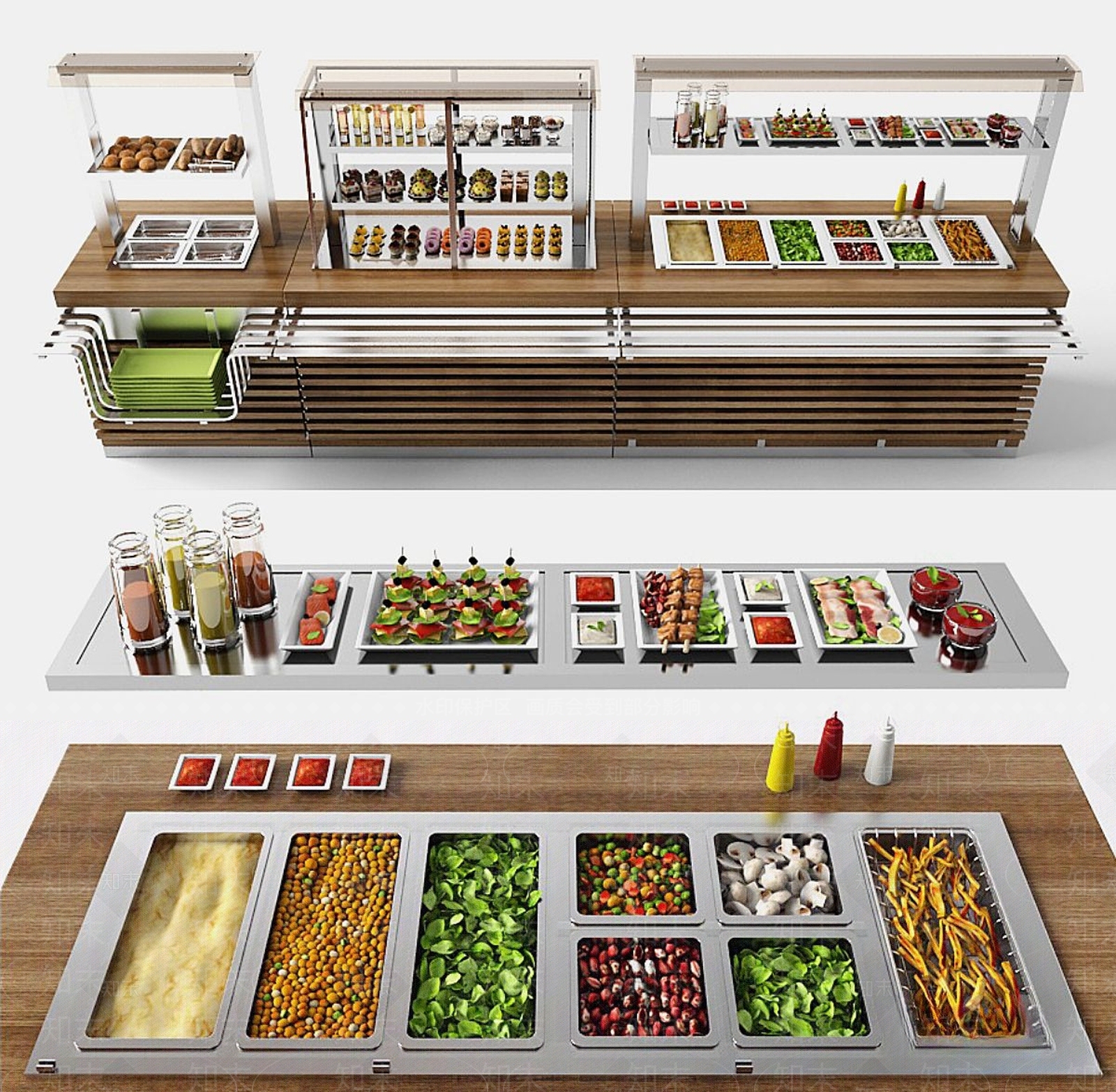 现代自助餐厅3D模型下载【ID:1192333840】