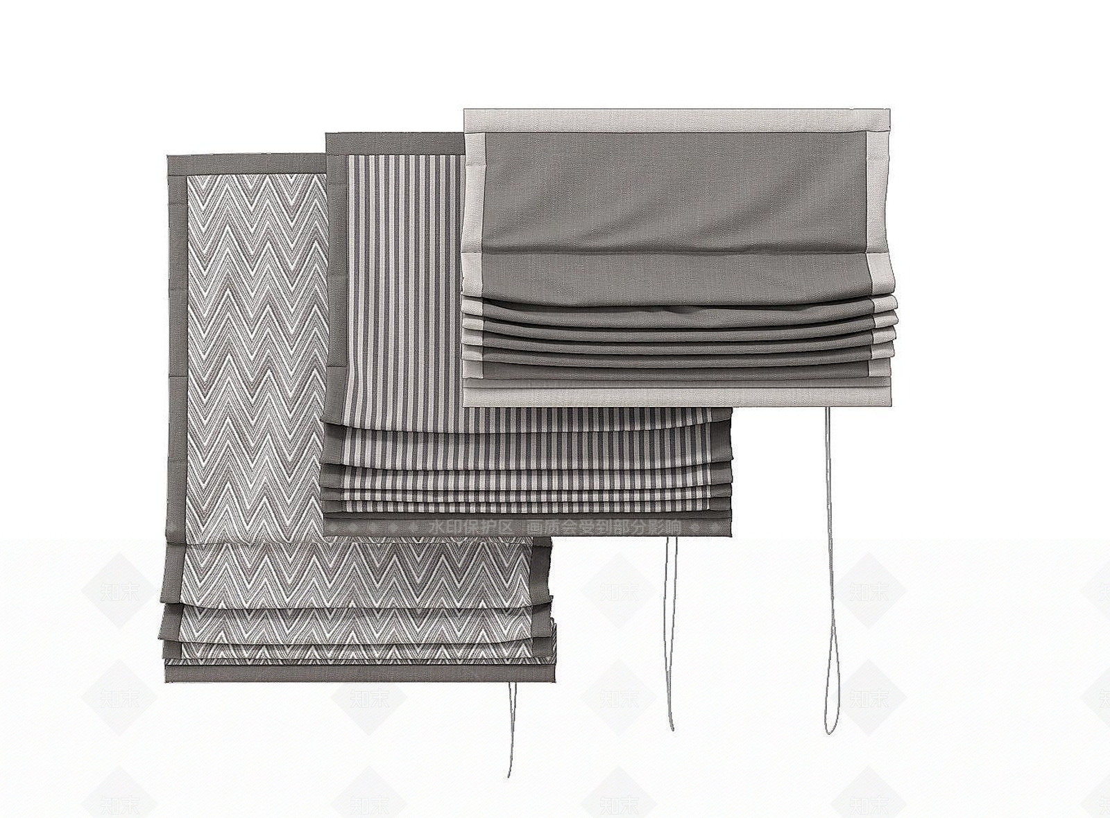 现代百叶窗帘3D模型下载【ID:1192334807】