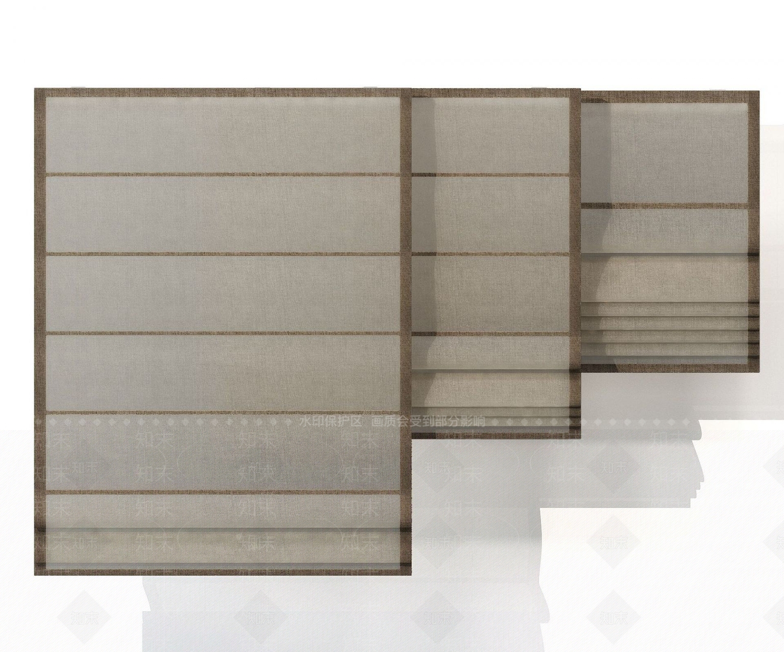 现代百叶窗帘3D模型下载【ID:1192335424】