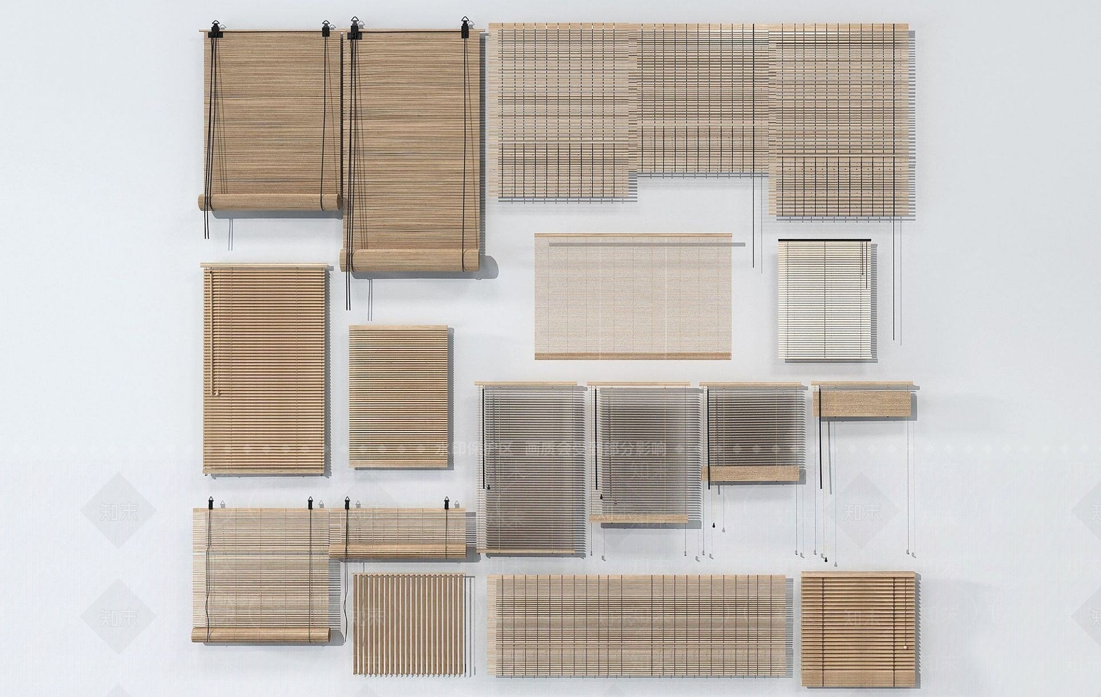 现代窗帘落地帘3D模型下载【ID:1192335917】