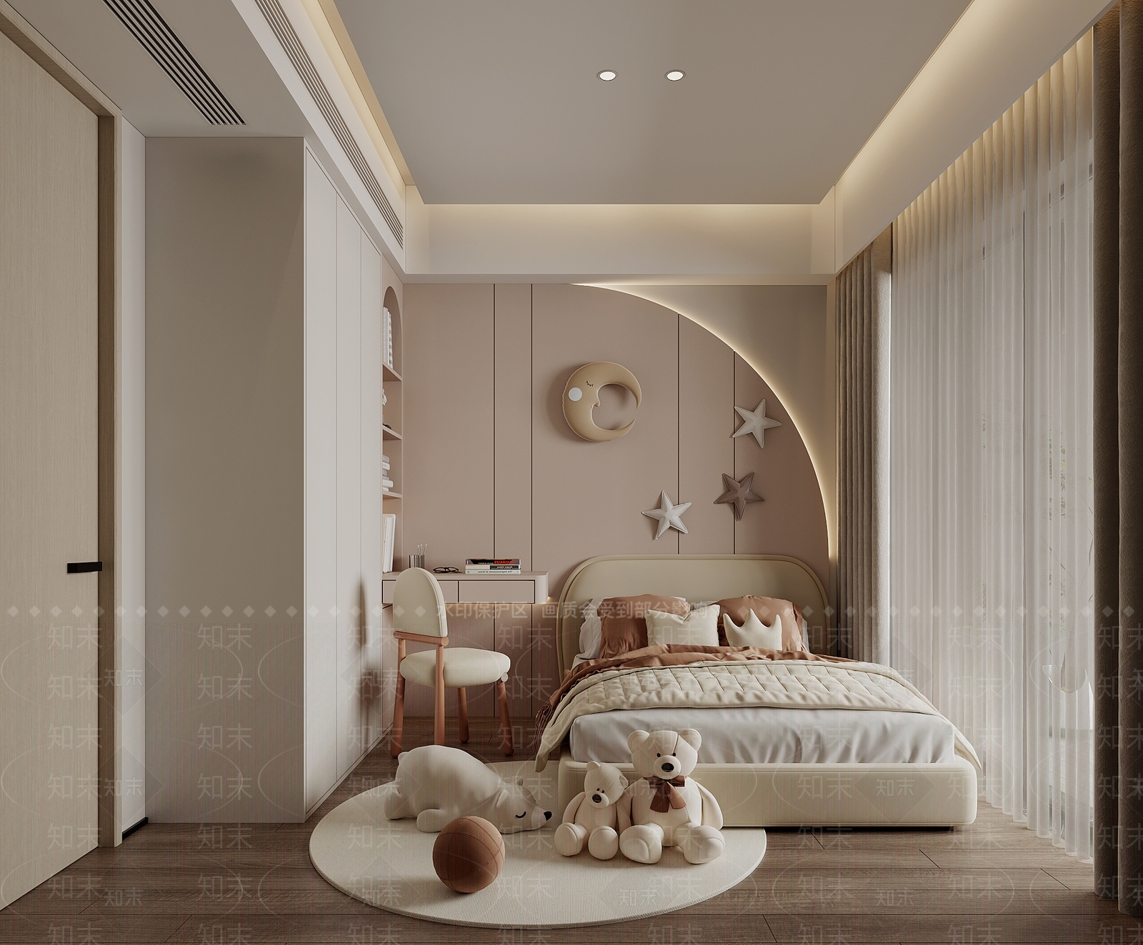 现代女孩房3D模型下载【ID:1192341824】