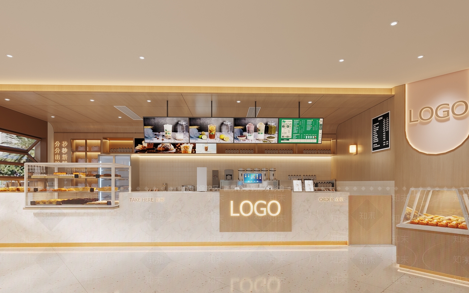 现代奶油零食店3D模型下载【ID:1192347204】