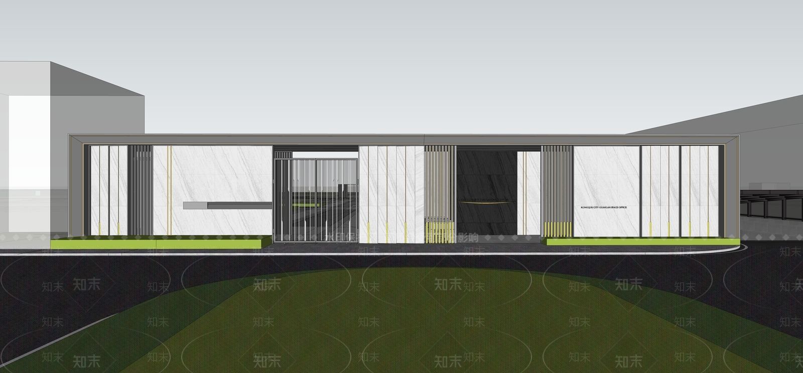 现代入口大门SU模型下载【ID:1192349637】