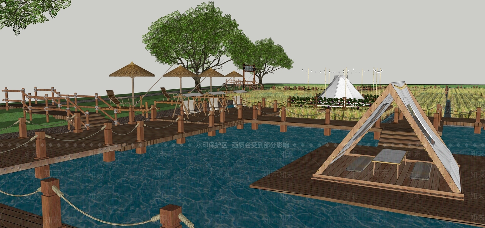 现代儿童游乐区SU模型下载【ID:1192350686】