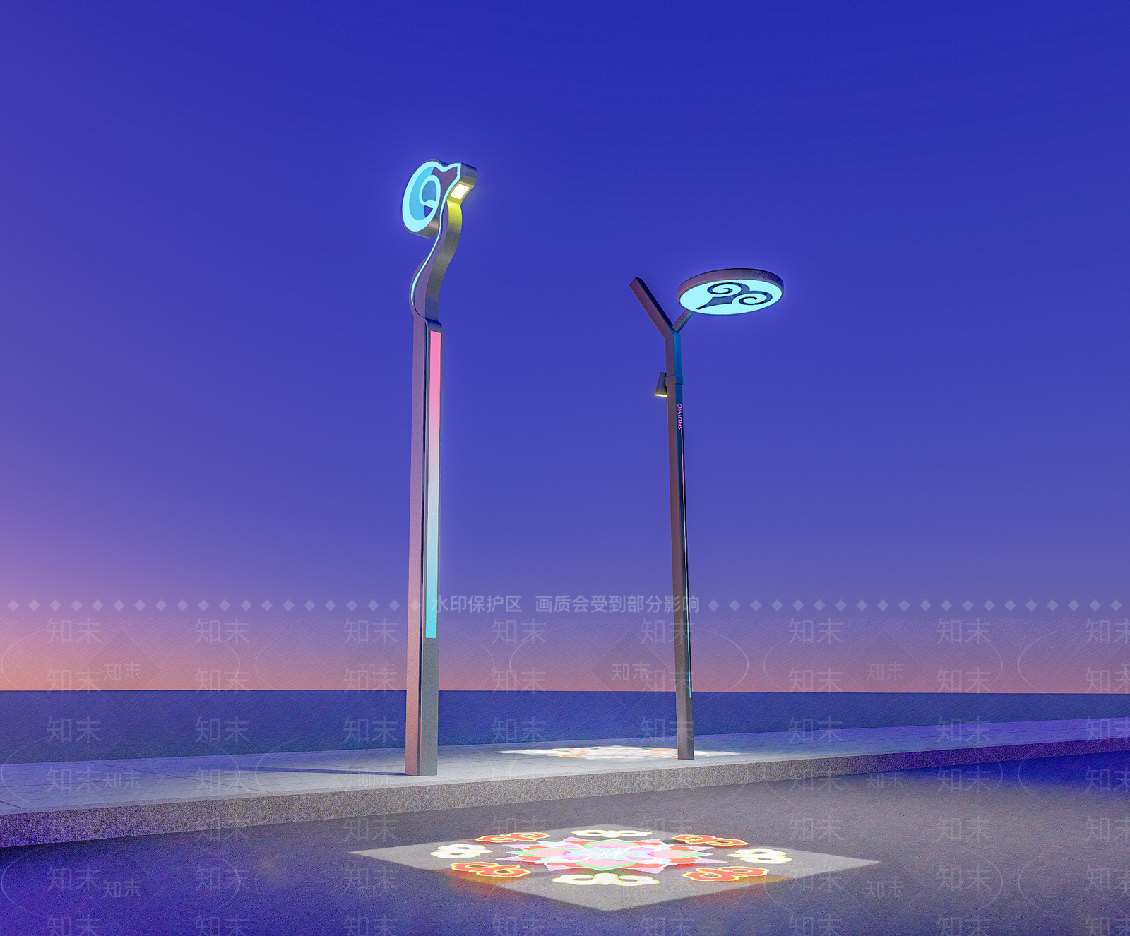 现代路灯SU模型下载【ID:1192352756】