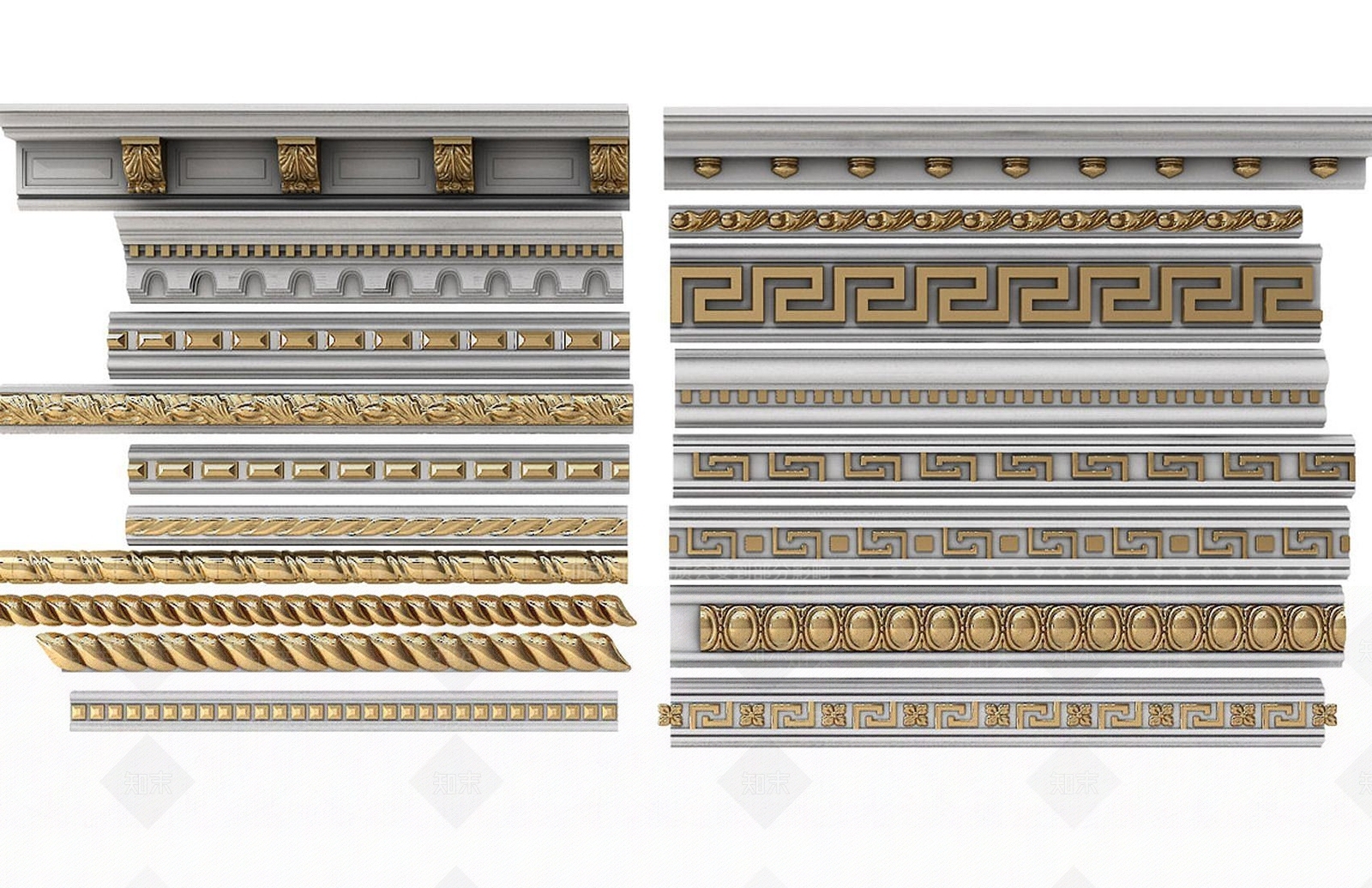 欧式古典欧式石膏线条3D模型下载【ID:1192357971】