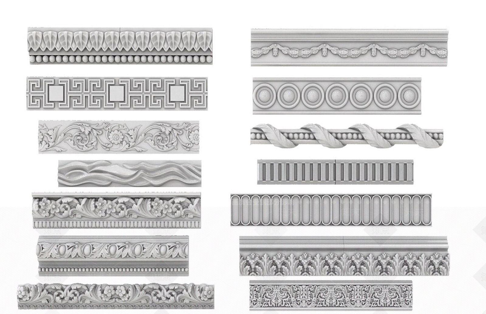 欧式古典欧式石膏线条3D模型下载【ID:1192357974】