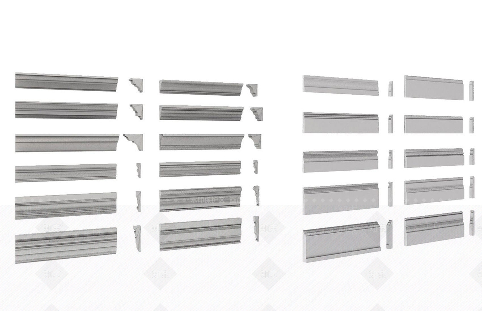 欧式古典欧式石膏线条3D模型下载【ID:1192358099】