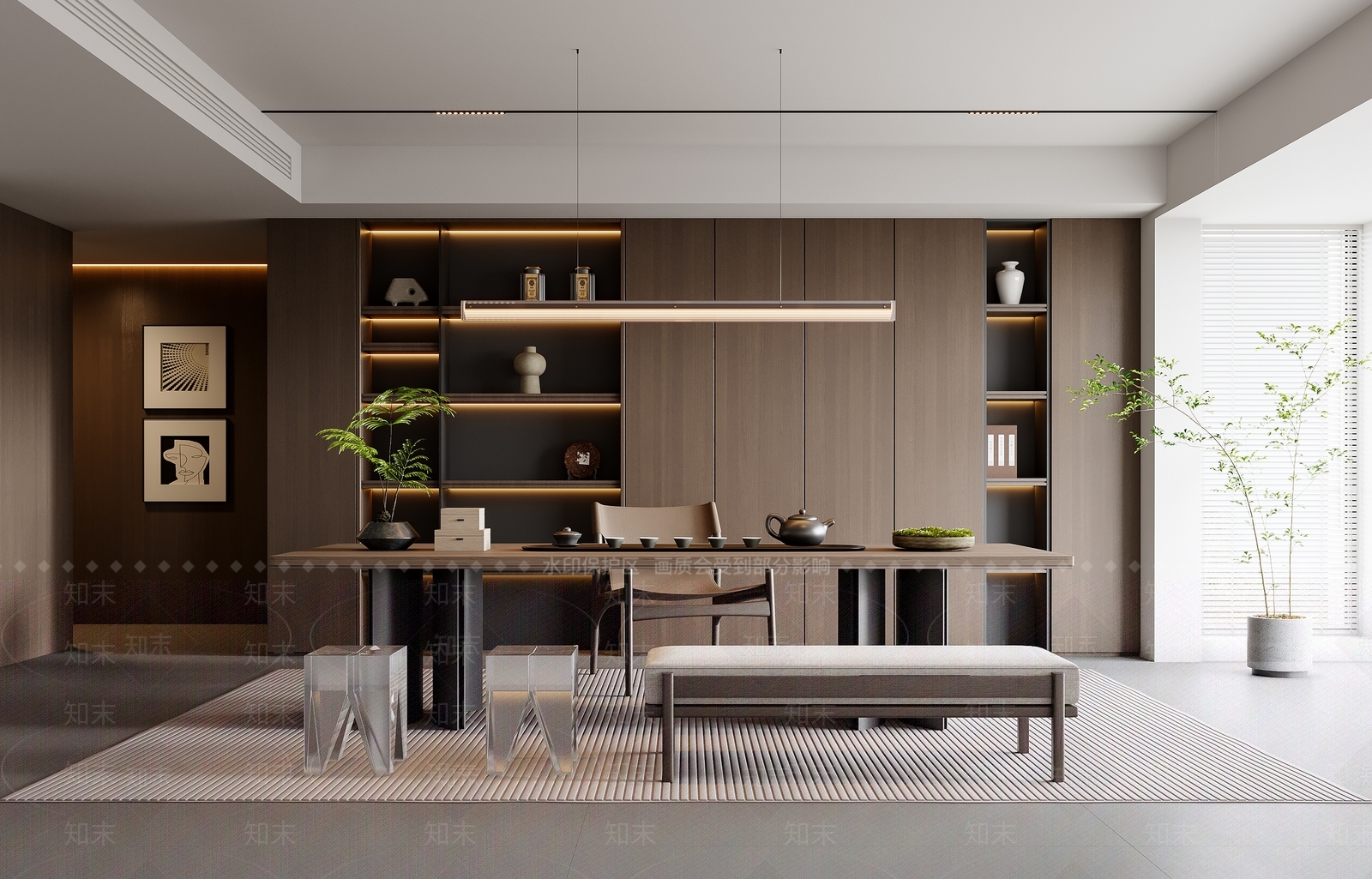 现代意式茶室SU模型下载【ID:1192359351】