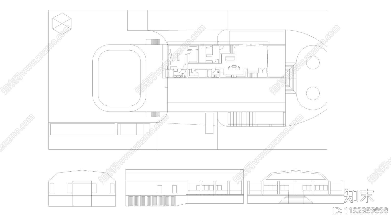 现代住宅楼建筑施工图下载【ID:1192359898】