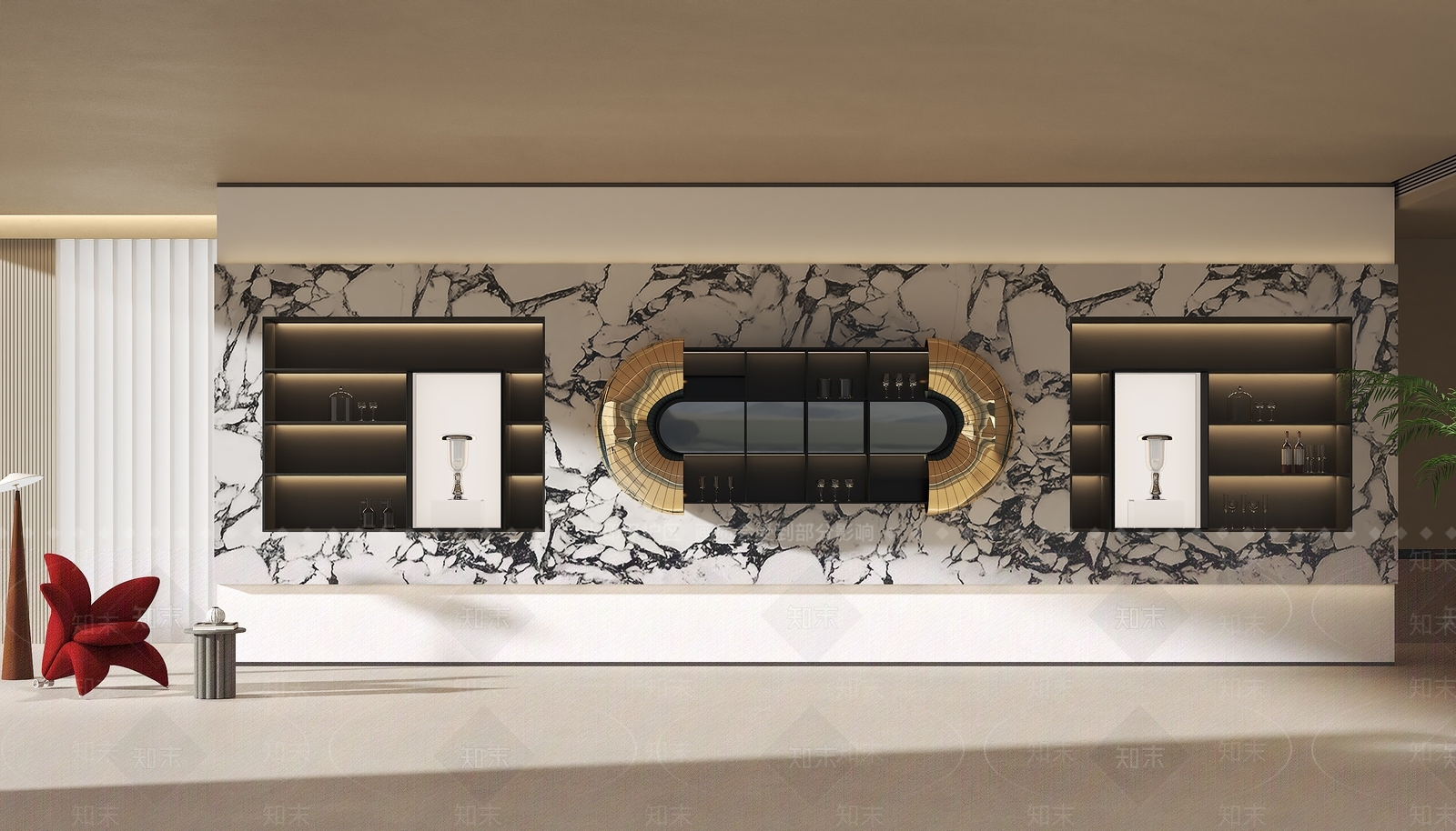 现代酒柜3D模型下载【ID:1192362680】