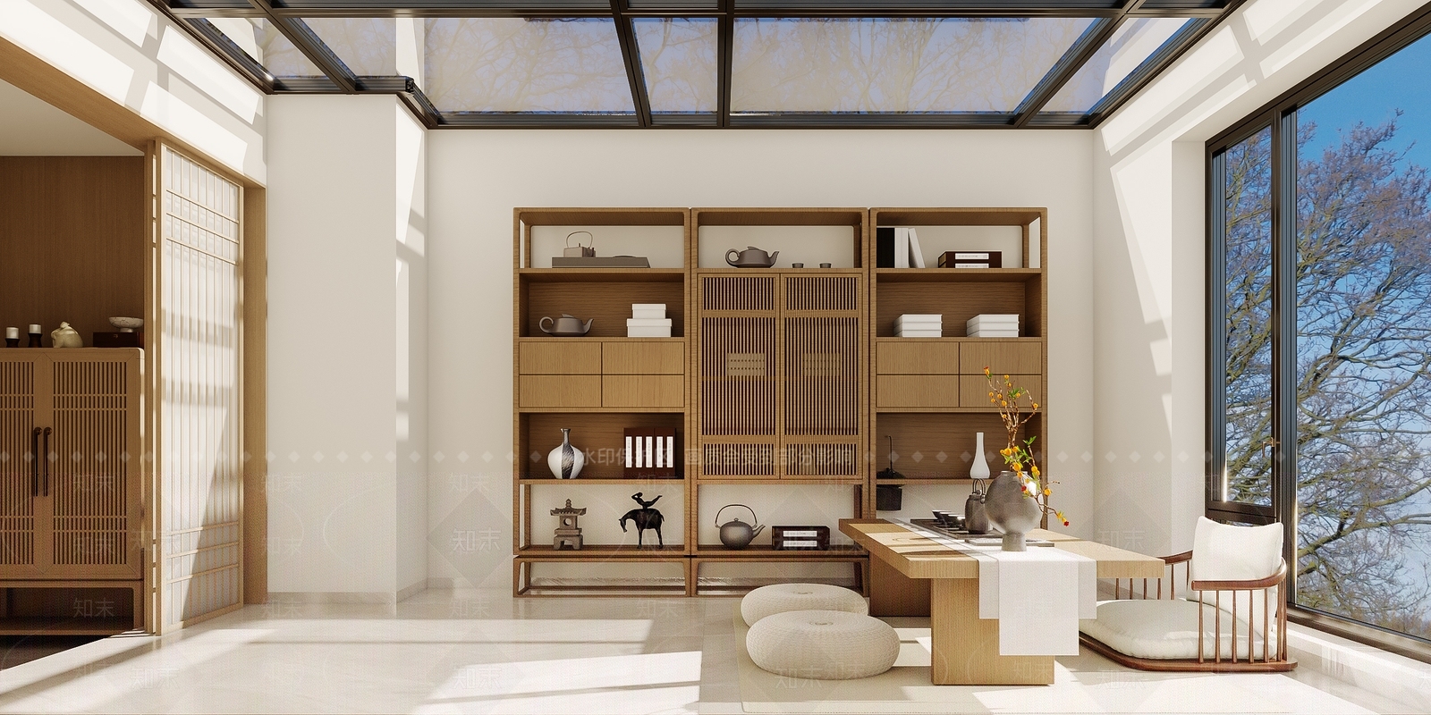新中式茶室3D模型下载【ID:1192364405】