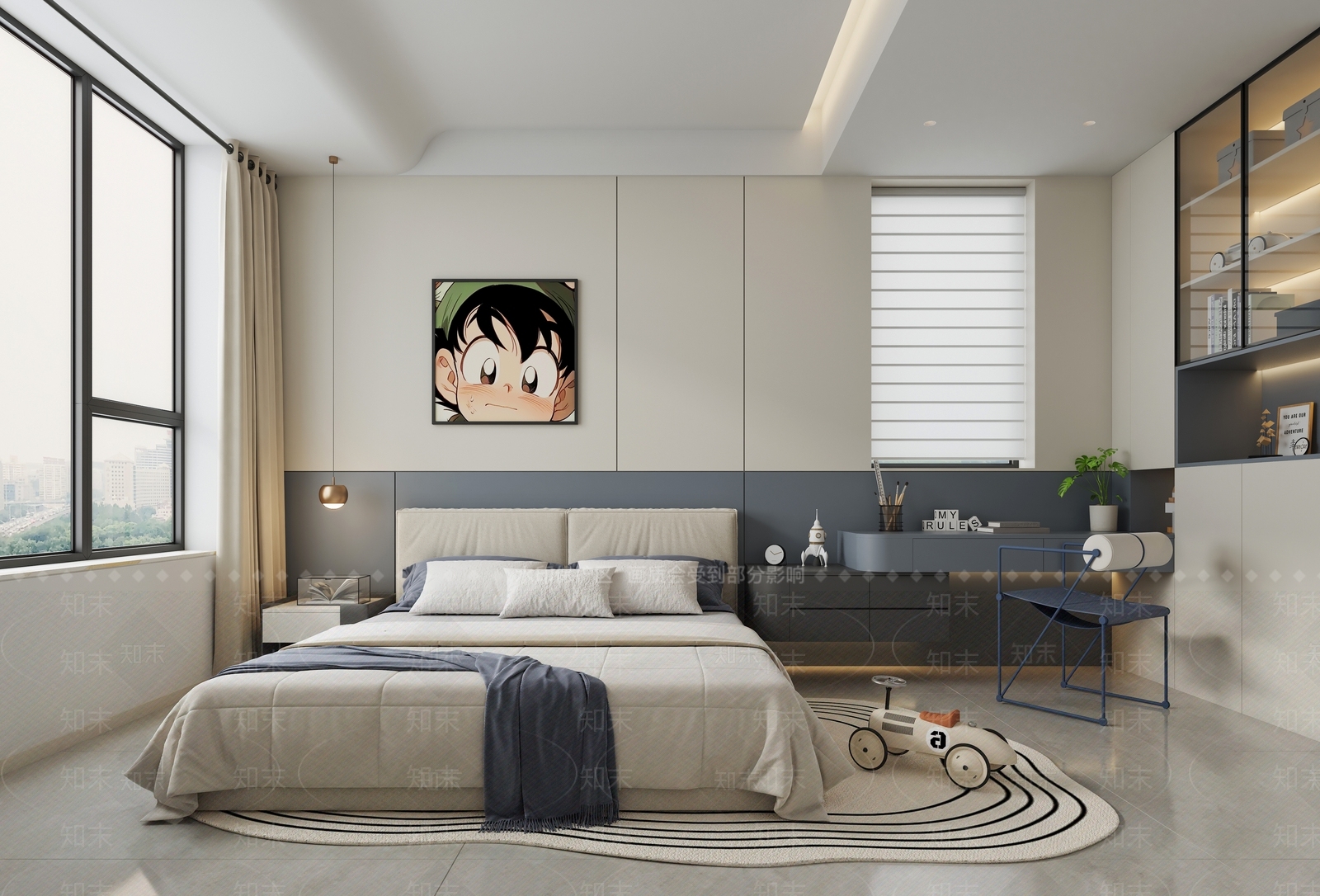 现代极简家居卧室3D模型下载【ID:1192365000】