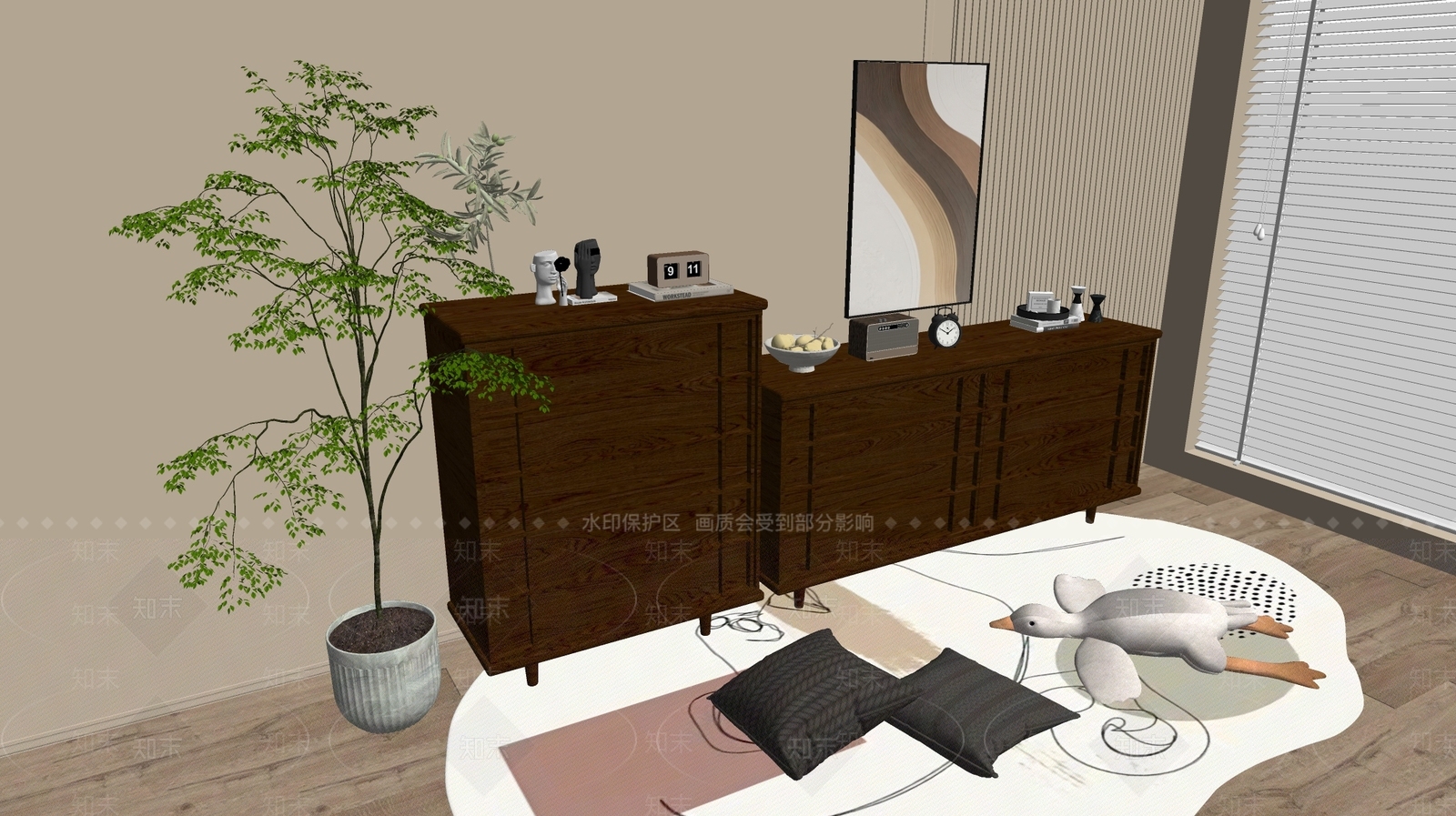 现代斗柜SU模型下载【ID:1192365218】