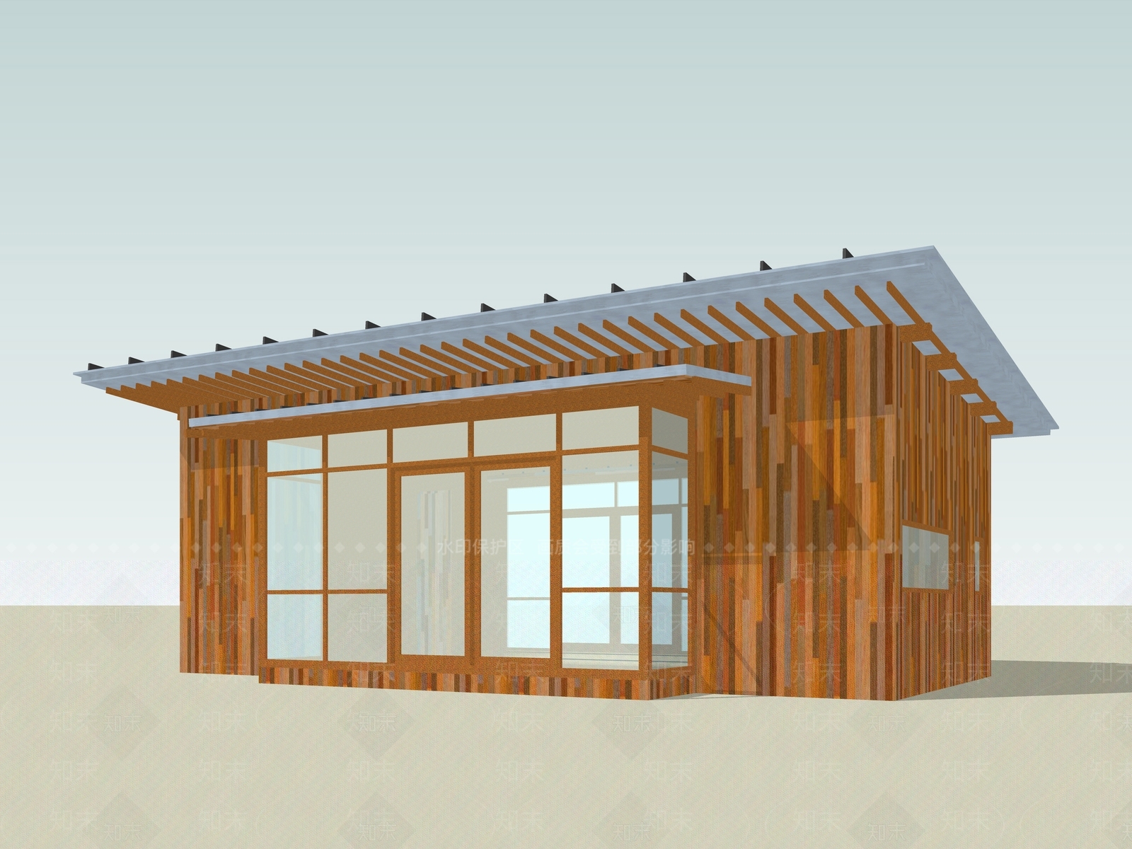 现代简约木屋SU模型下载【ID:1192365838】