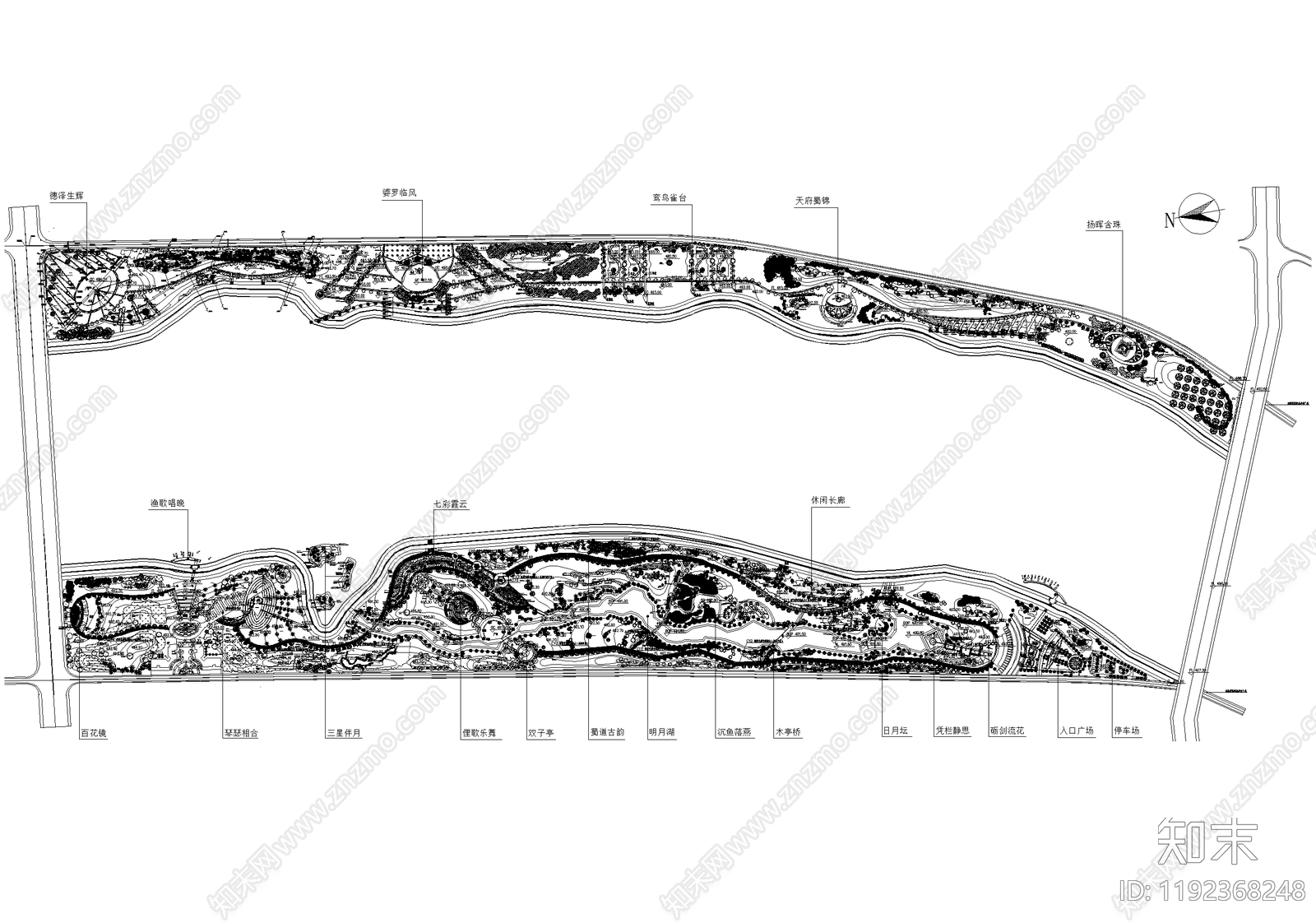滨水公园施工图下载【ID:1192368248】