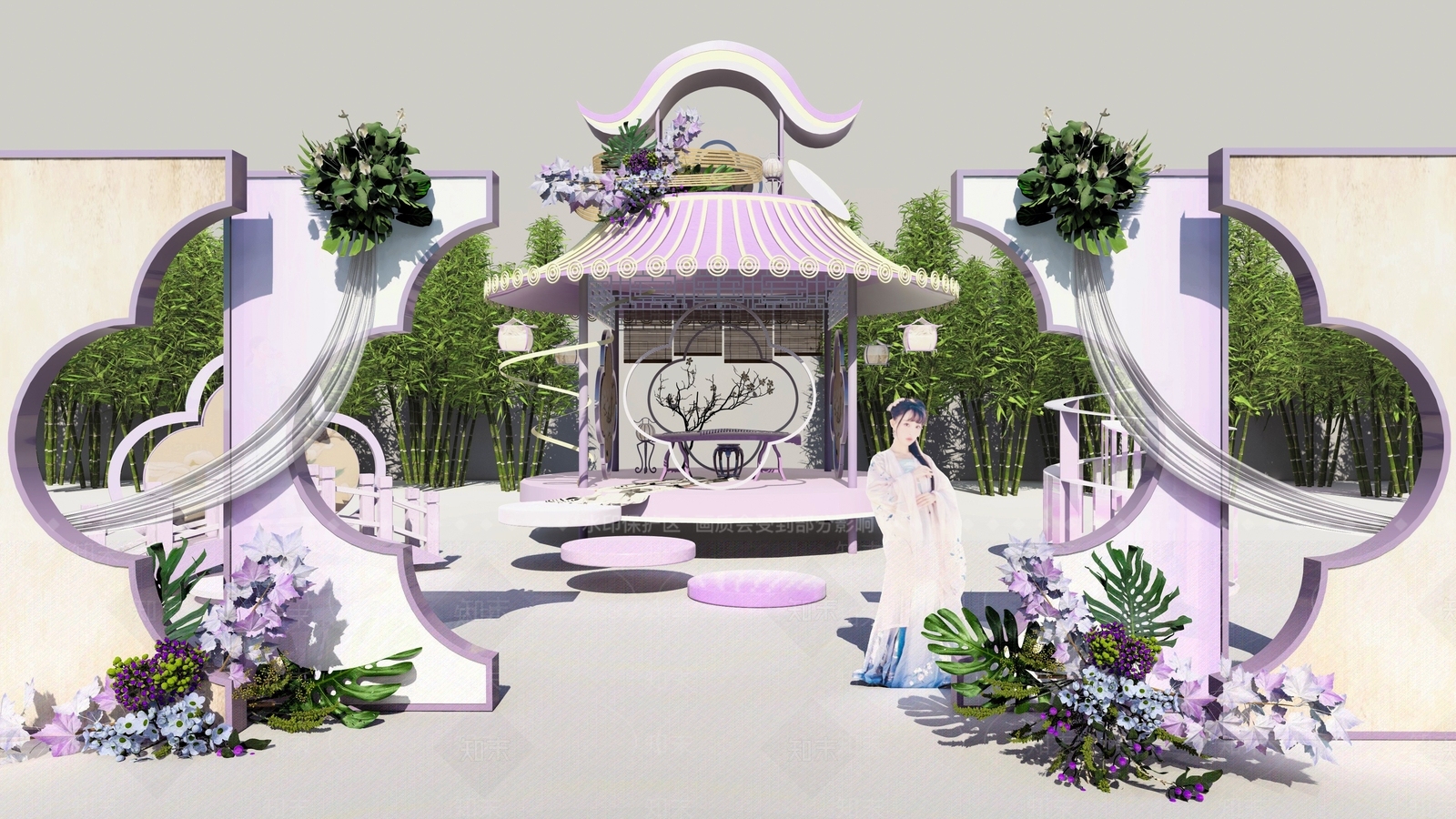 新中式其他商业美陈SU模型下载【ID:1192370007】