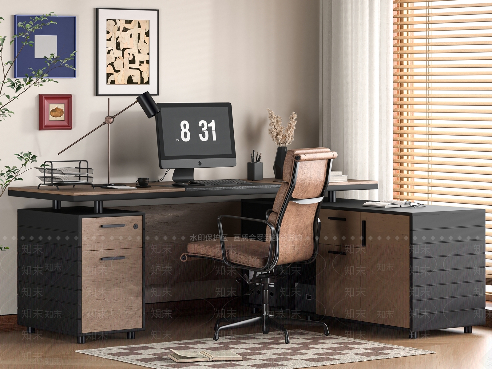 现代办公桌椅3D模型下载【ID:1192370727】