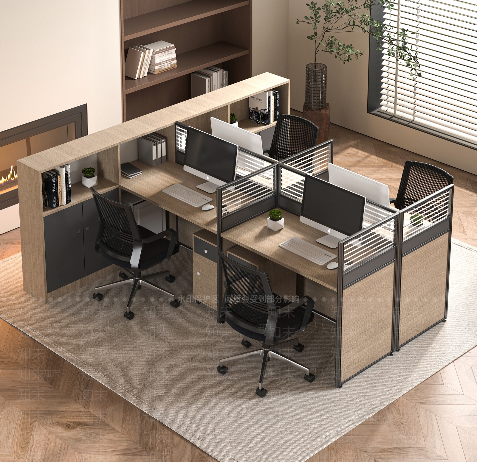 现代办公桌椅3D模型下载【ID:1192371074】