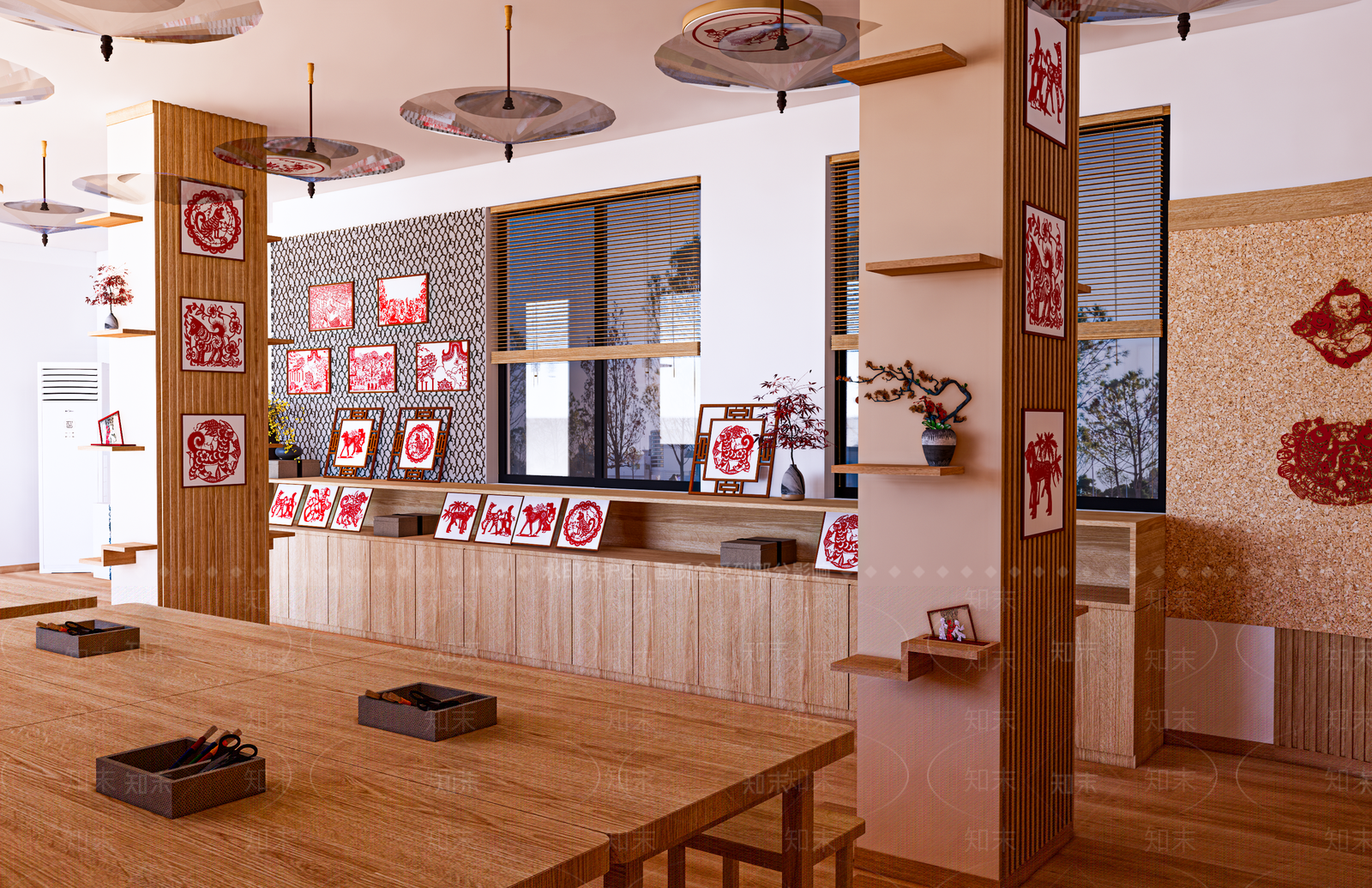 现代新中式手工坊SU模型下载【ID:1192376216】