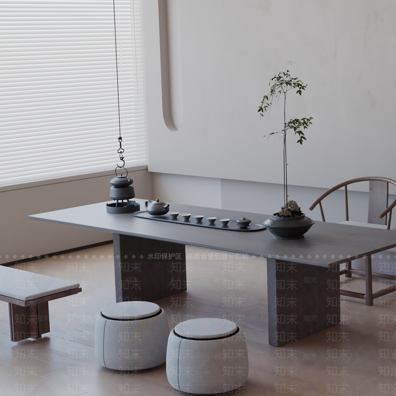 现代茶室3D模型下载【ID:1192376519】