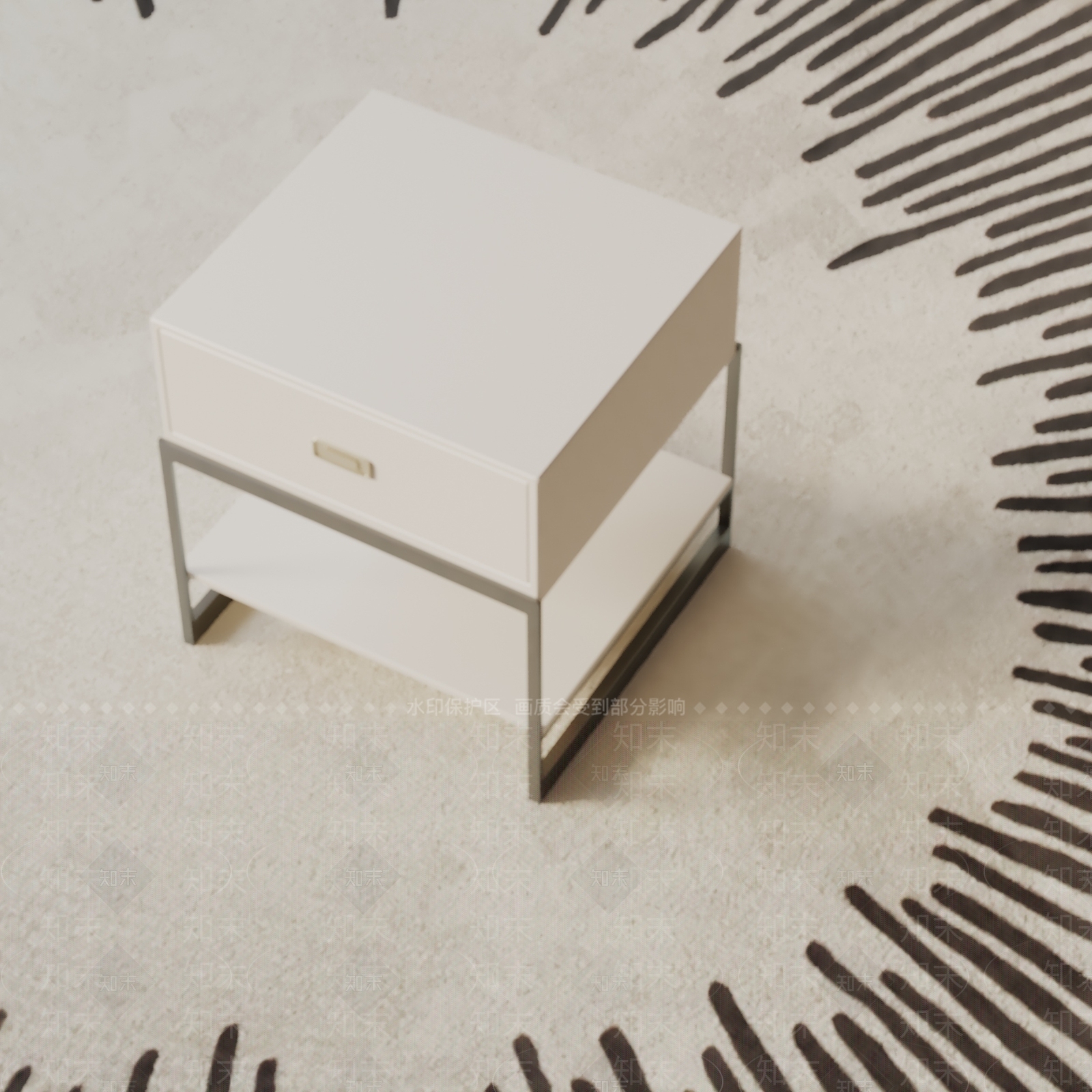 现代床头柜3D模型下载【ID:1192376713】