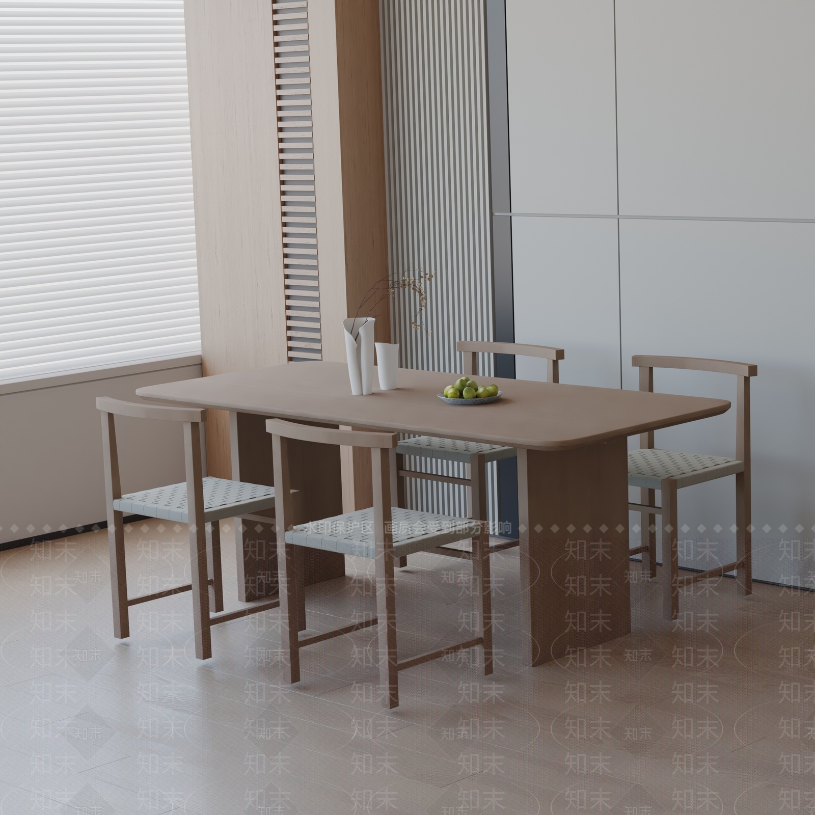 现代餐桌3D模型下载【ID:1192376986】