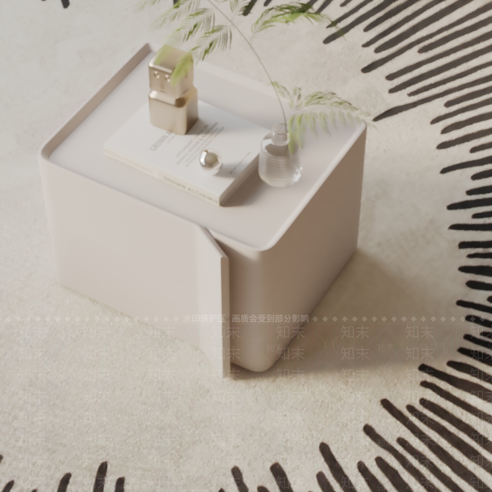现代床头柜3D模型下载【ID:1192377090】