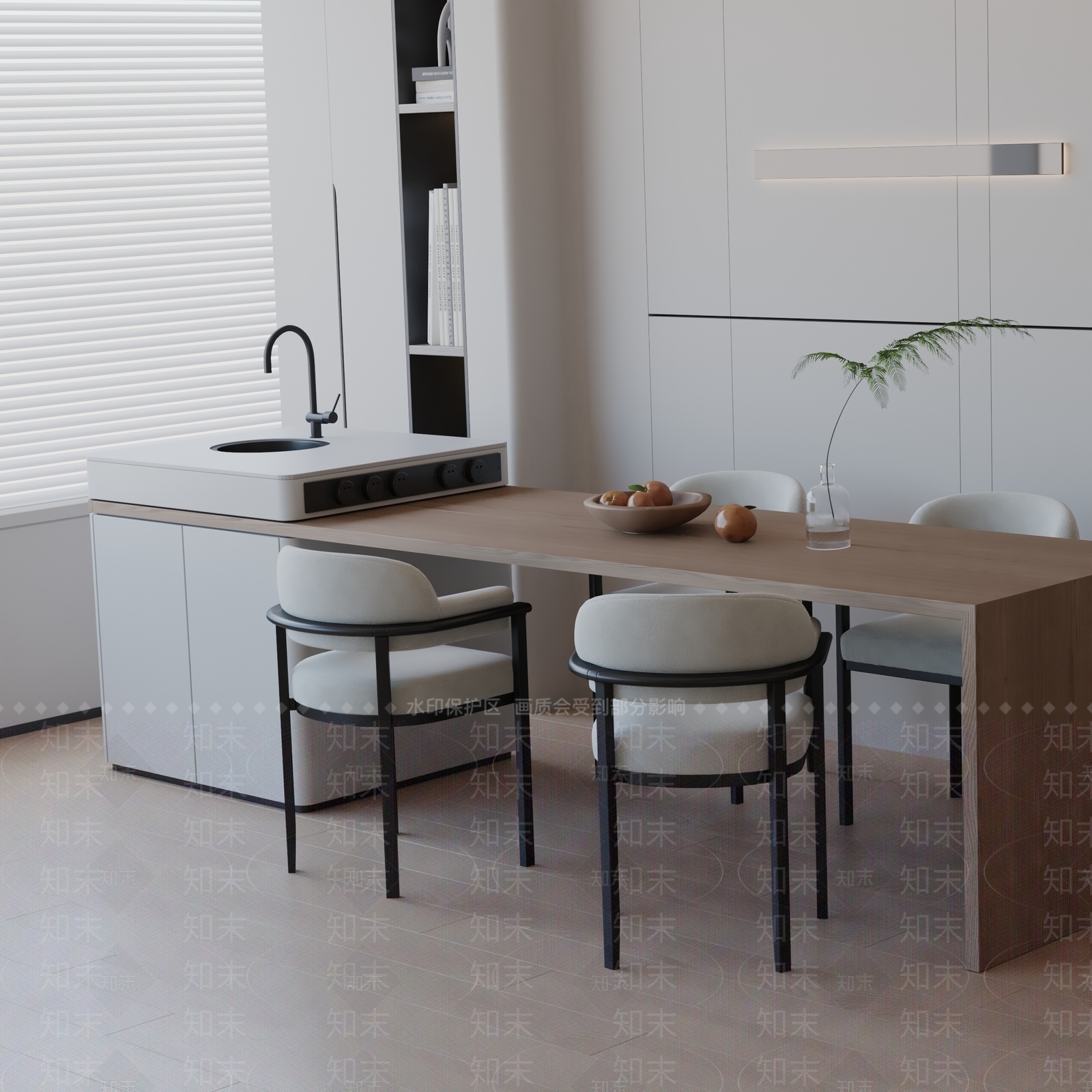 现代餐桌3D模型下载【ID:1192377032】