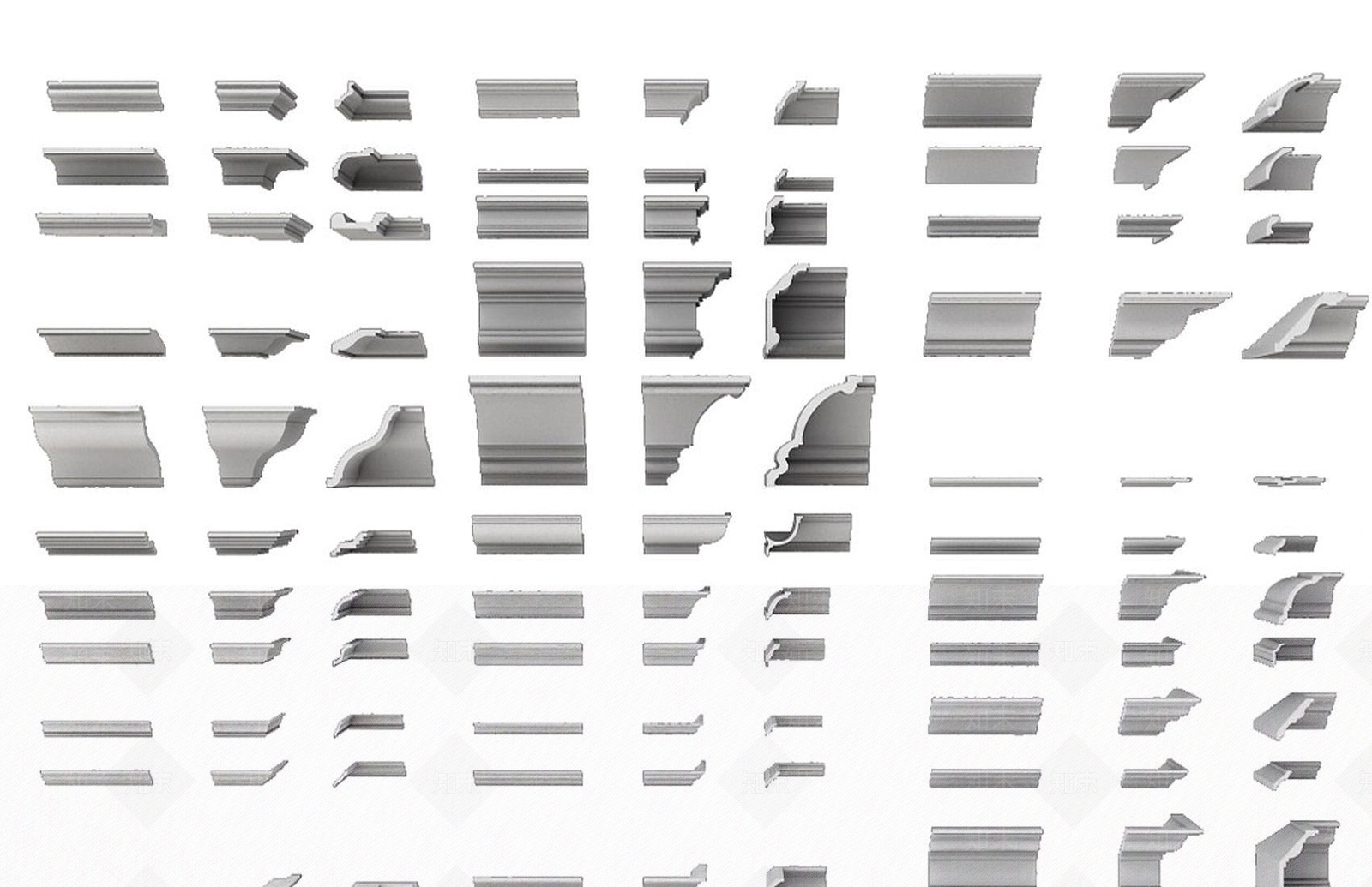 欧式古典欧式石膏线条3D模型下载【ID:1192377723】