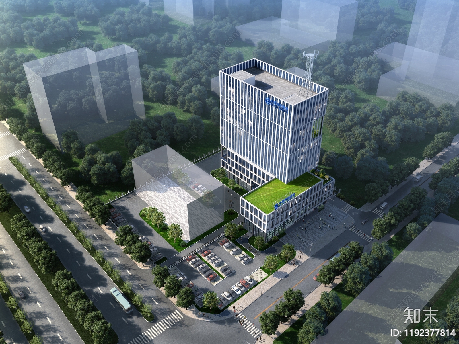 现代办公楼建筑施工图下载【ID:1192377814】