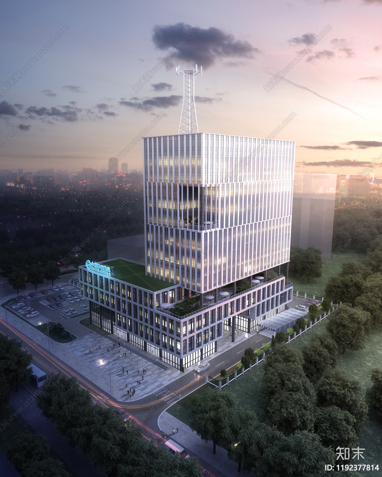 现代办公楼建筑cad施工图下载【ID:1192377814】