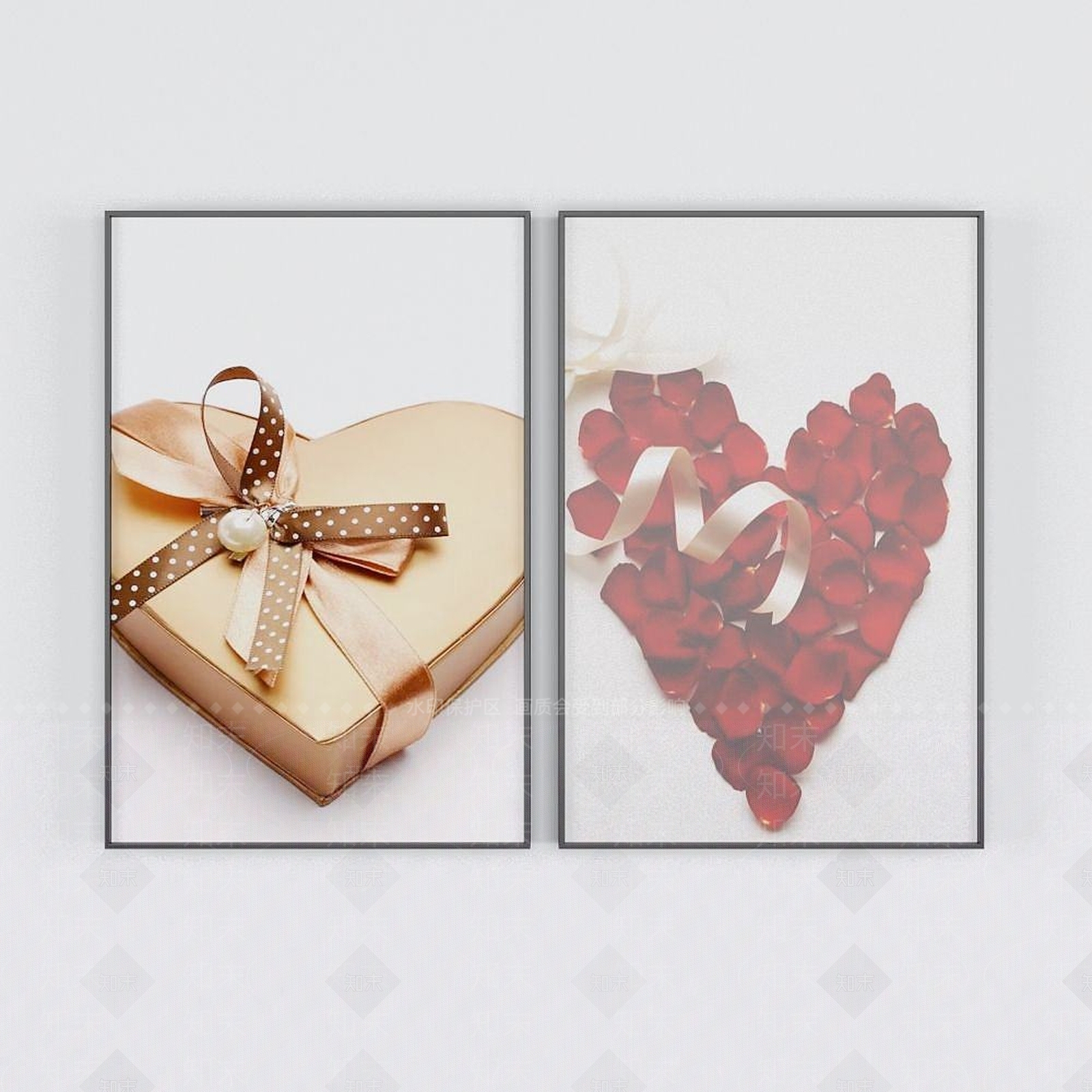 现代节日礼物盒装饰画3D模型下载【ID:1192378989】