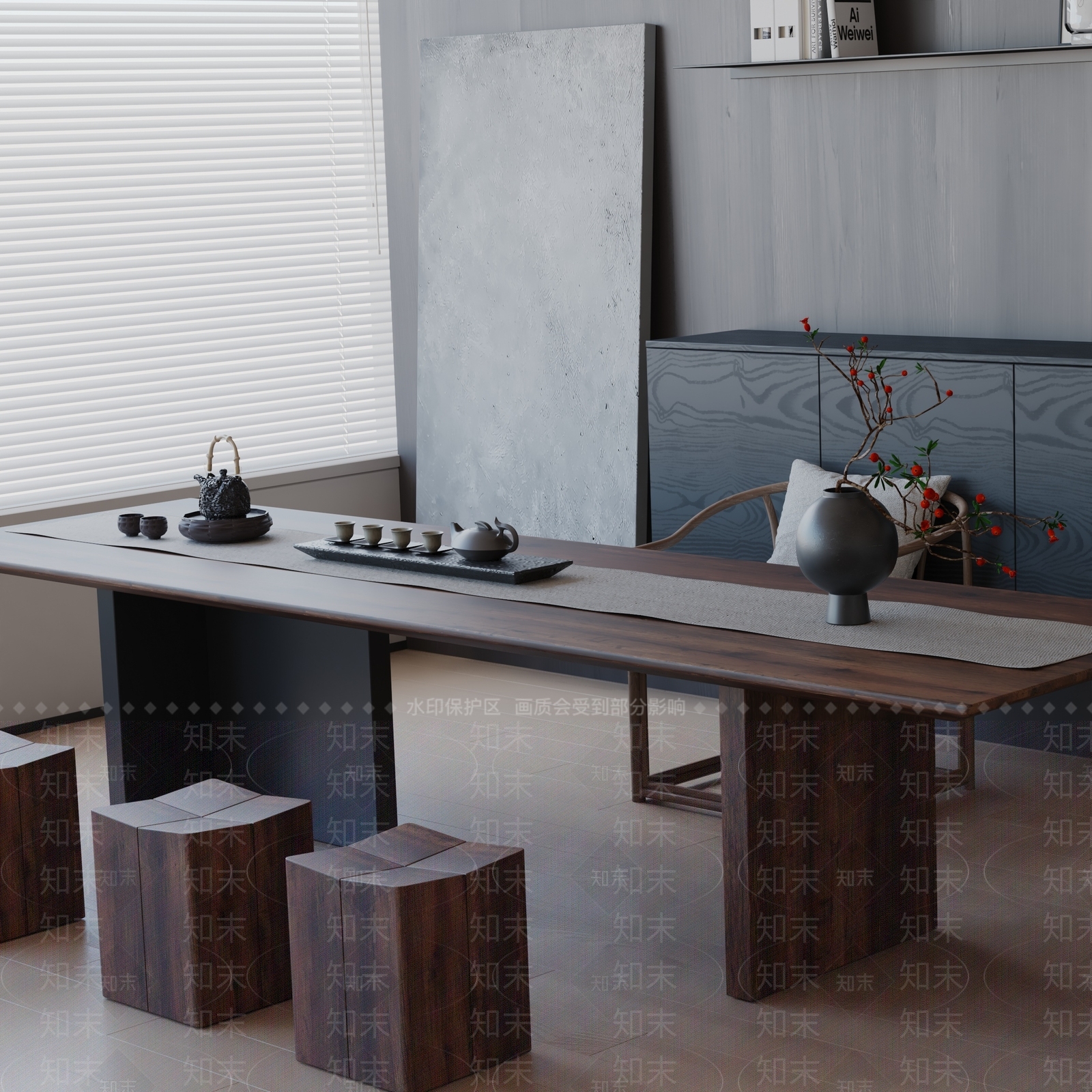 现代茶室3D模型下载【ID:1192381646】